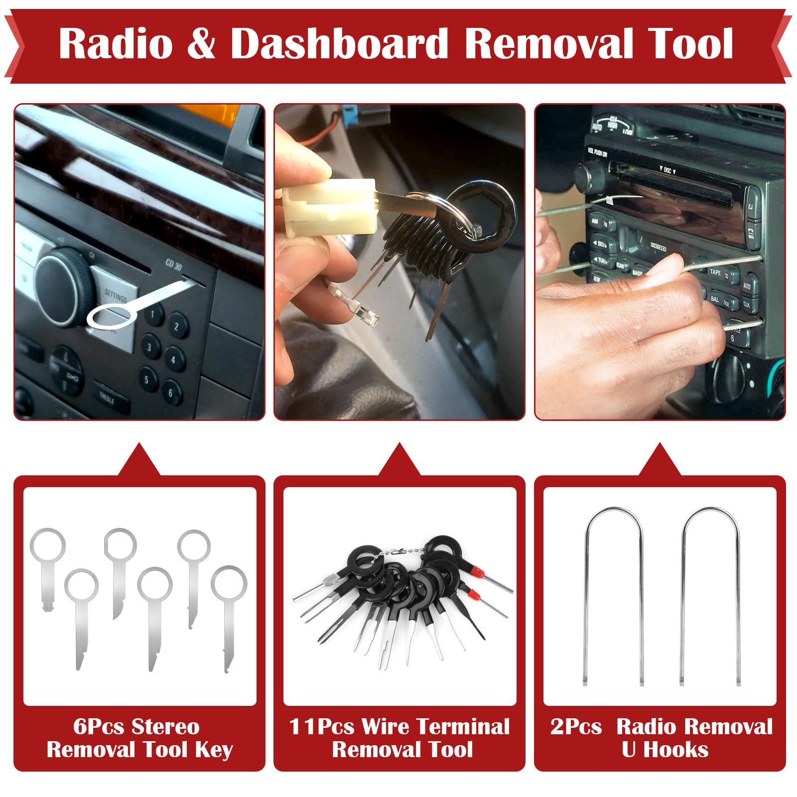 NVIYAM 158 Pièces Outils de Levier Universels pour Voiture, Outils de DéMontage de Garnitures Trousse, Outil Demontage Garniture avec Broches de Retenue, Ensemble à Pince Et Extracteur D’Attaches