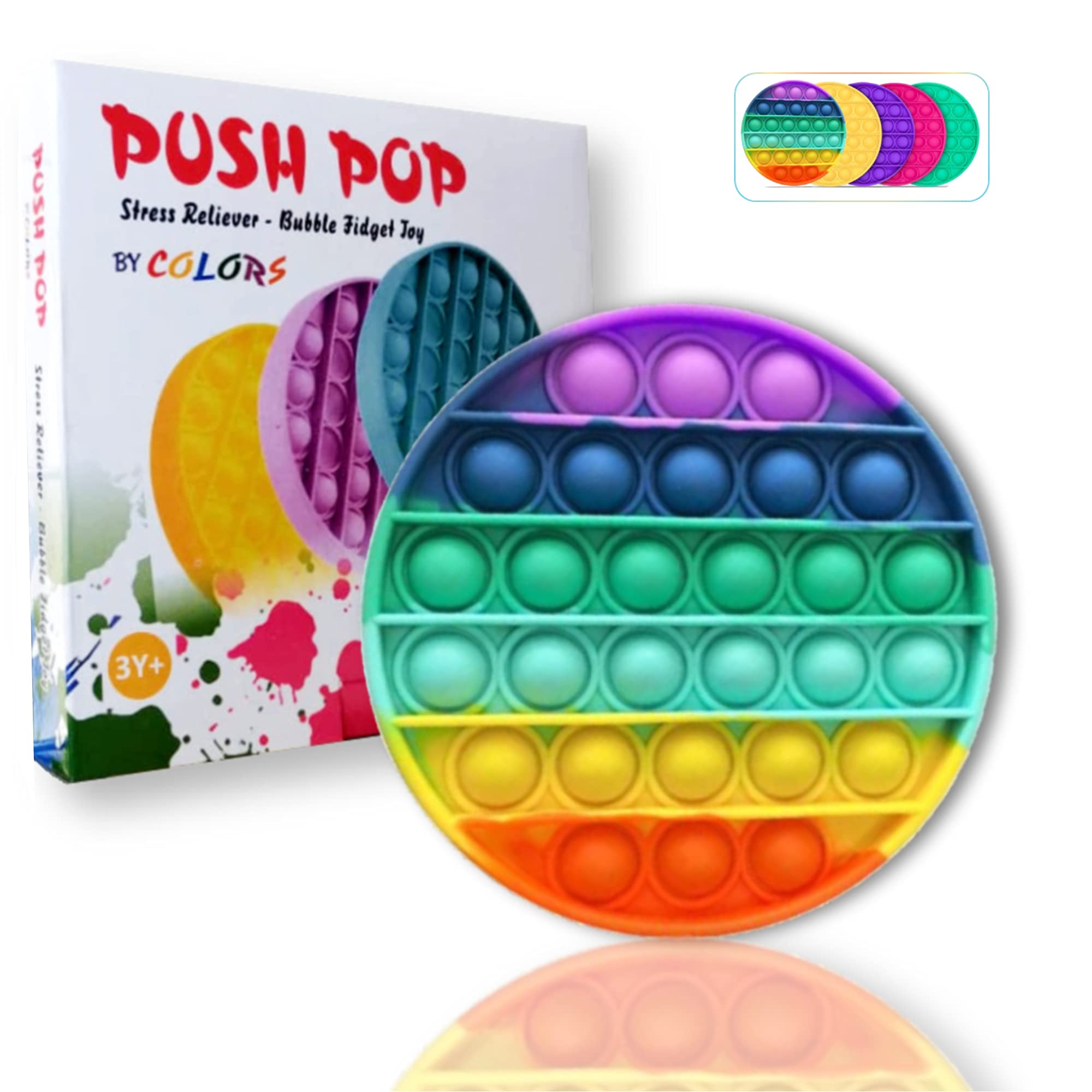 Rainbow Pop it fidget toy Stress reliever Push pop fidget toy A push