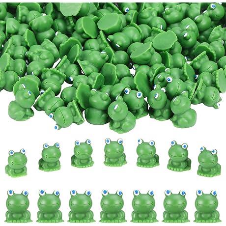 100 Pcs Mini Resin Frogs Miniature Animal Figurines