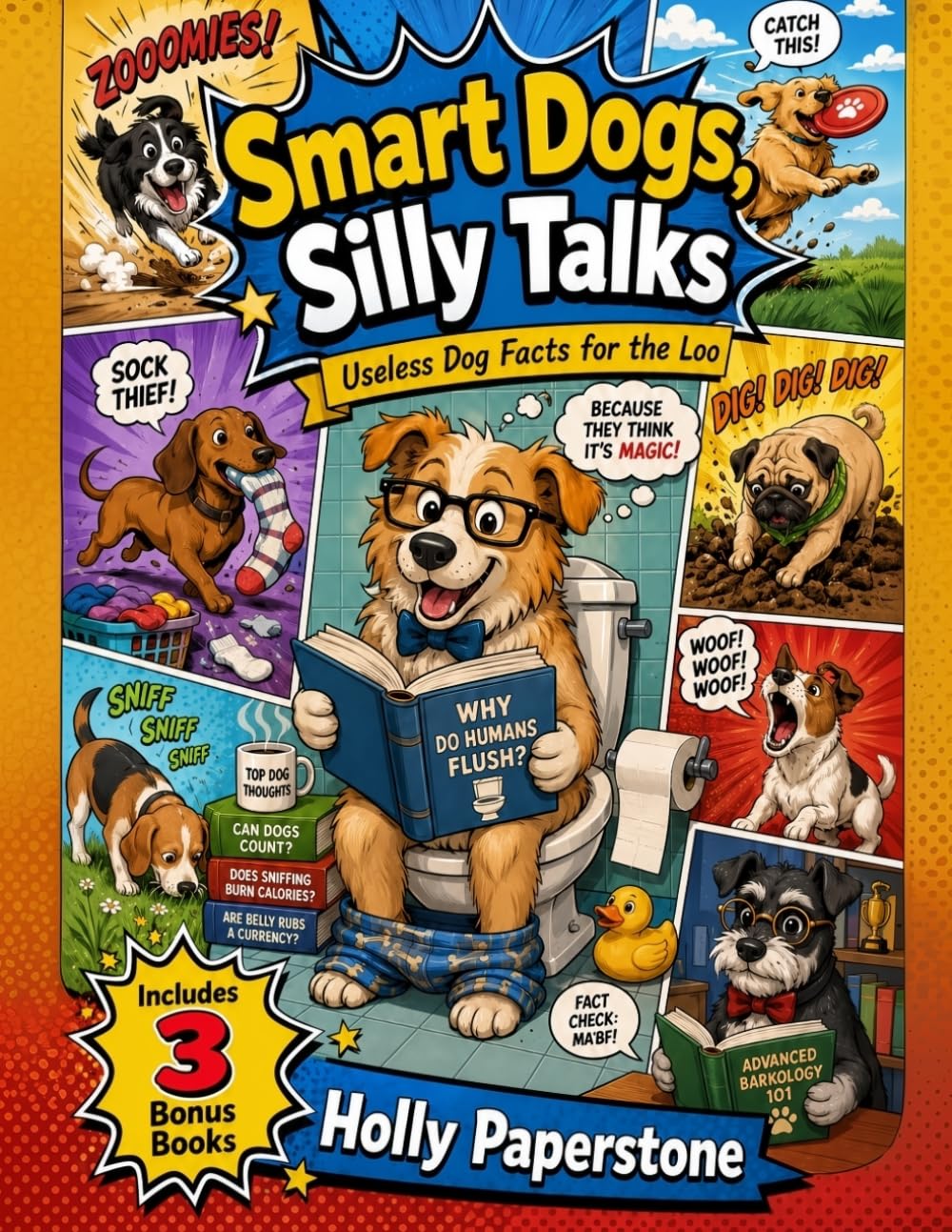 Smart Dogs, Silly Talks - Useless Dog Facts for the Loo: For Dog Lovers Tired of Boring Bathroom Breaks, A Loo Book Packed with Hilarious Trivia, Quirky Facts and Cheeky Canine Wisdom