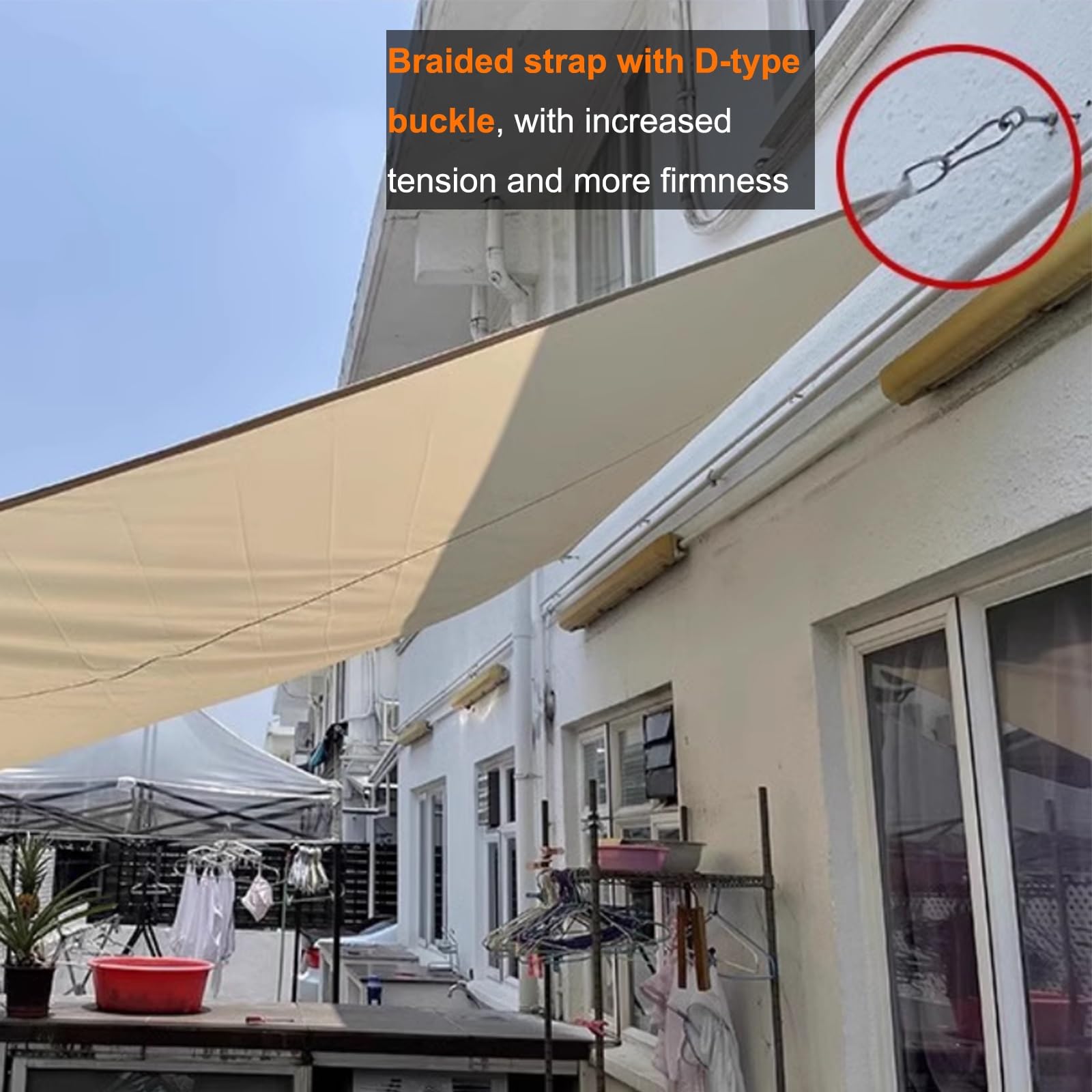 XANAYXWJ Toldo de protección Solar para Exteriores, Cubierta de protección Solar Transpirable para Patio y balcón, toldo en Forma de U (3,5 x 4 m), Espacios al Aire Libre