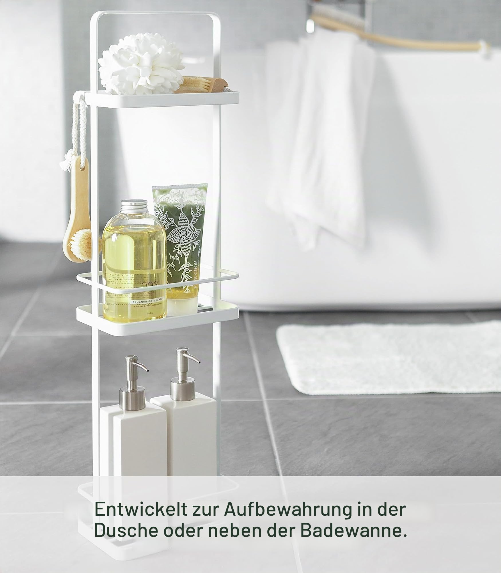 YAMAZAKI 6634 TOWER 3Tiered Rack, white, Steel, 18 x 12 x 67 cm