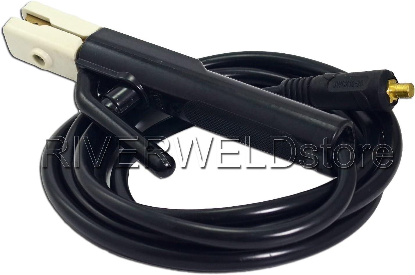 RIVERWELD Arc Welding Electrode Holder 300Amp and Wire 16mm² Connector Cable Plug Lead DKJ10-25mm² 3Meters Manual MMA Arc Welding
