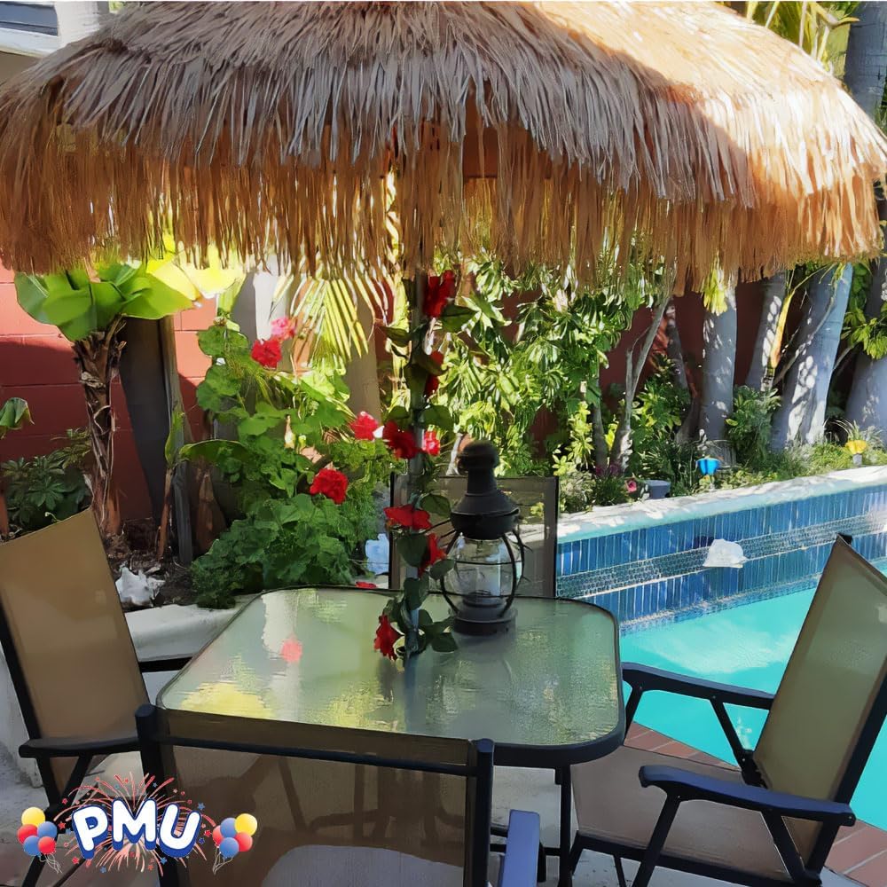 PMU 6.5 ft Beach Umbrella for Sand, Sun Shelter, Outdoor Sunshade Umbrellas for Patio Garden Beach Pool Backyard