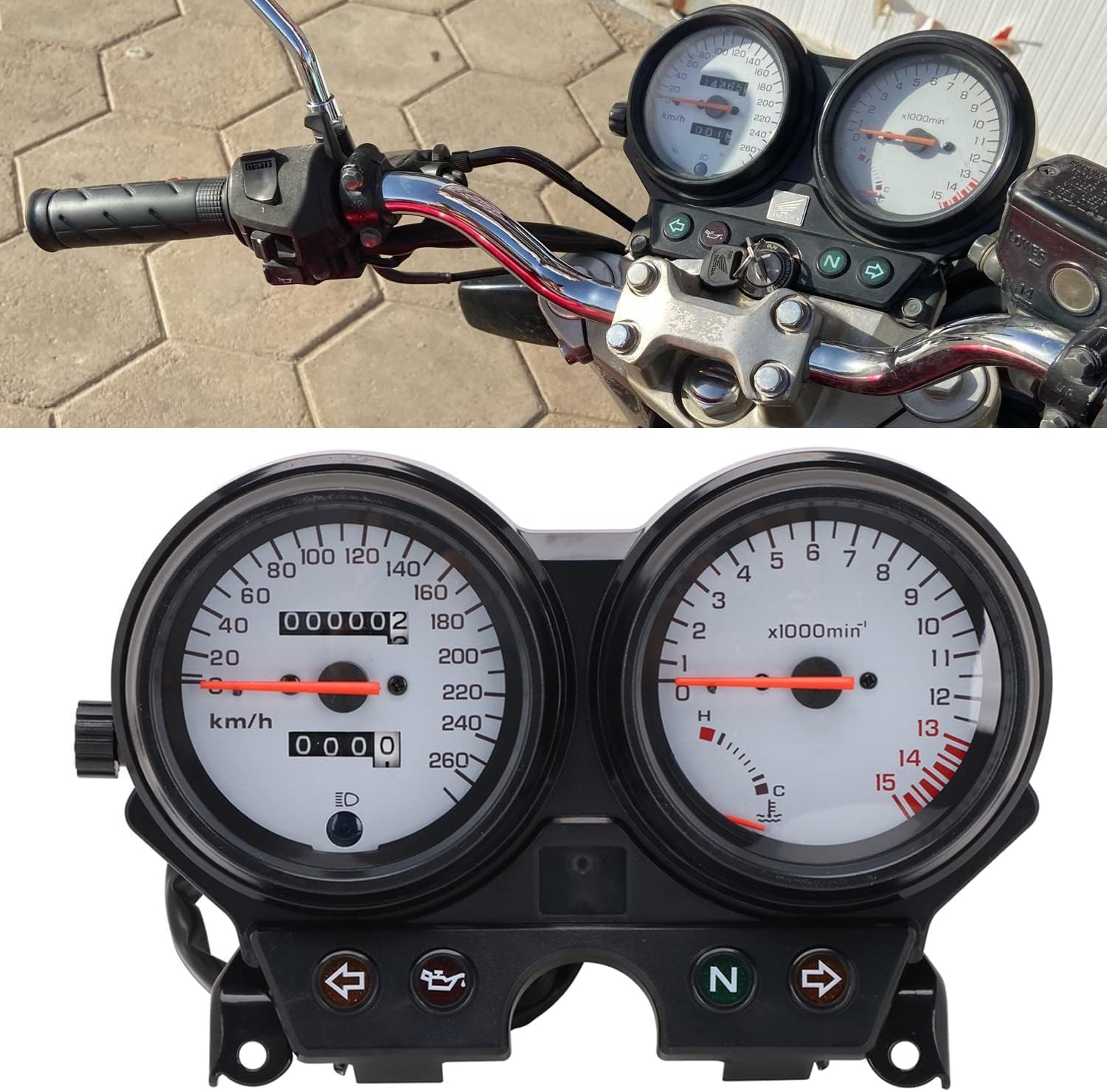 Velocímetro de Motocicleta, tacómetro con Pantalla, Contador horario Digital, Temporizador para Hornet 600 CB600 1996-2002, Bicicleta de Calle