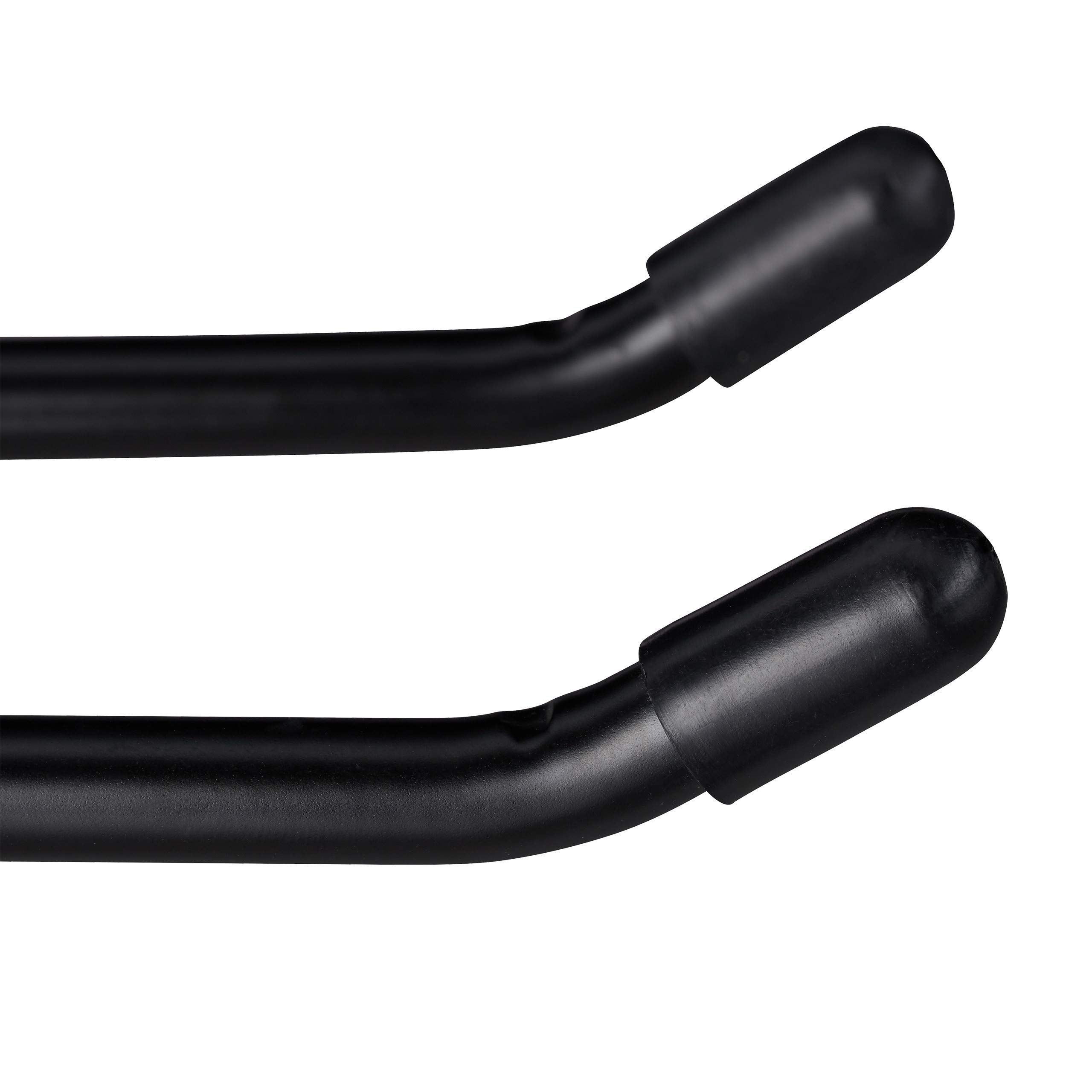 Relaxdays Gerätehalter Wandhalterung, Doppelhaken, Besenhalter, Spatenhalter zum Anschrauben, Wand, Stahl, 24cm, schwarz