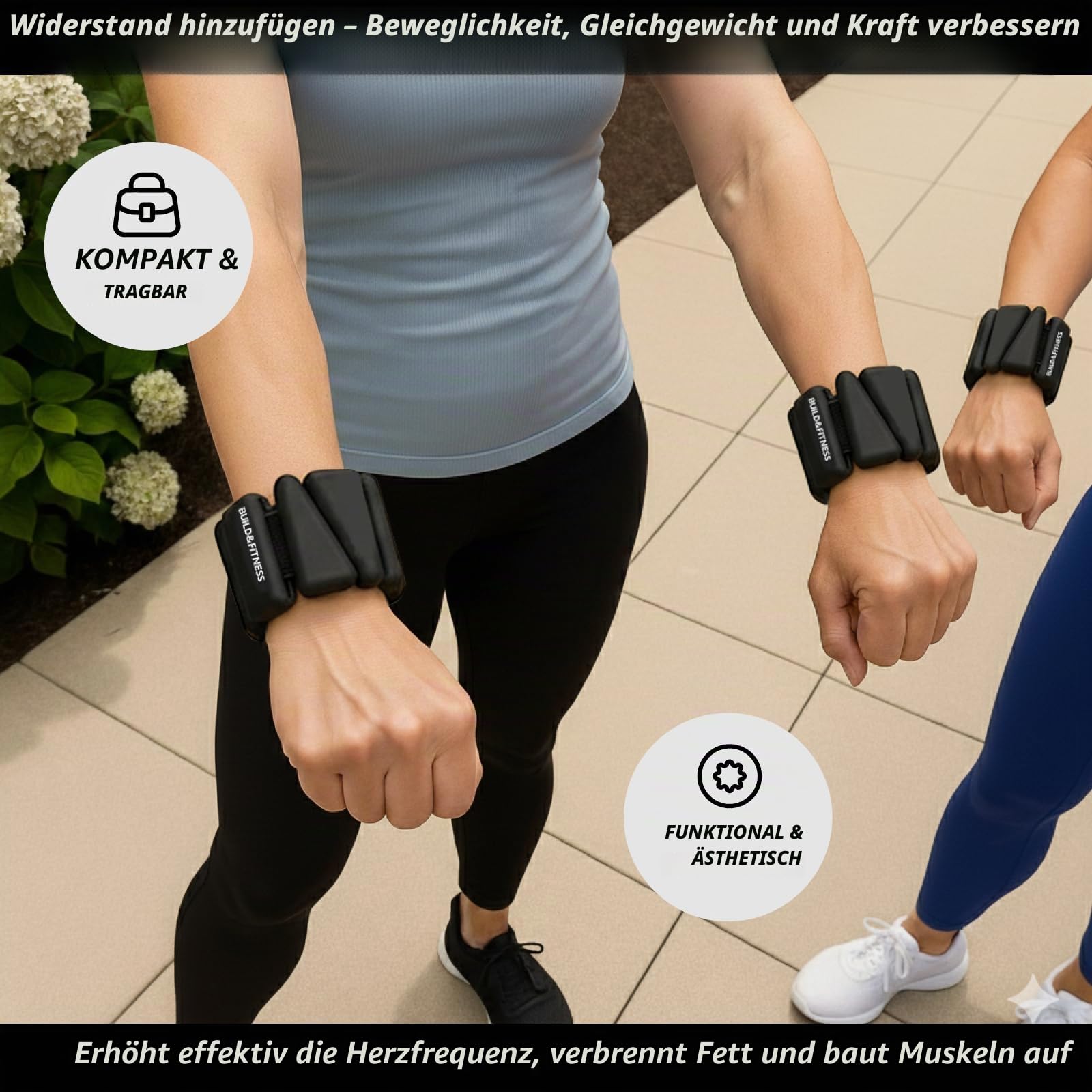 Handgelenk & Knöchel Gewichte Verstellbare Bänder für Frauen und Männer Workouts 2er Set je 0,5kg Perfekt für Laufen, Joggen, Walking, Yoga, Pilates, Aerobic, Krafttraining