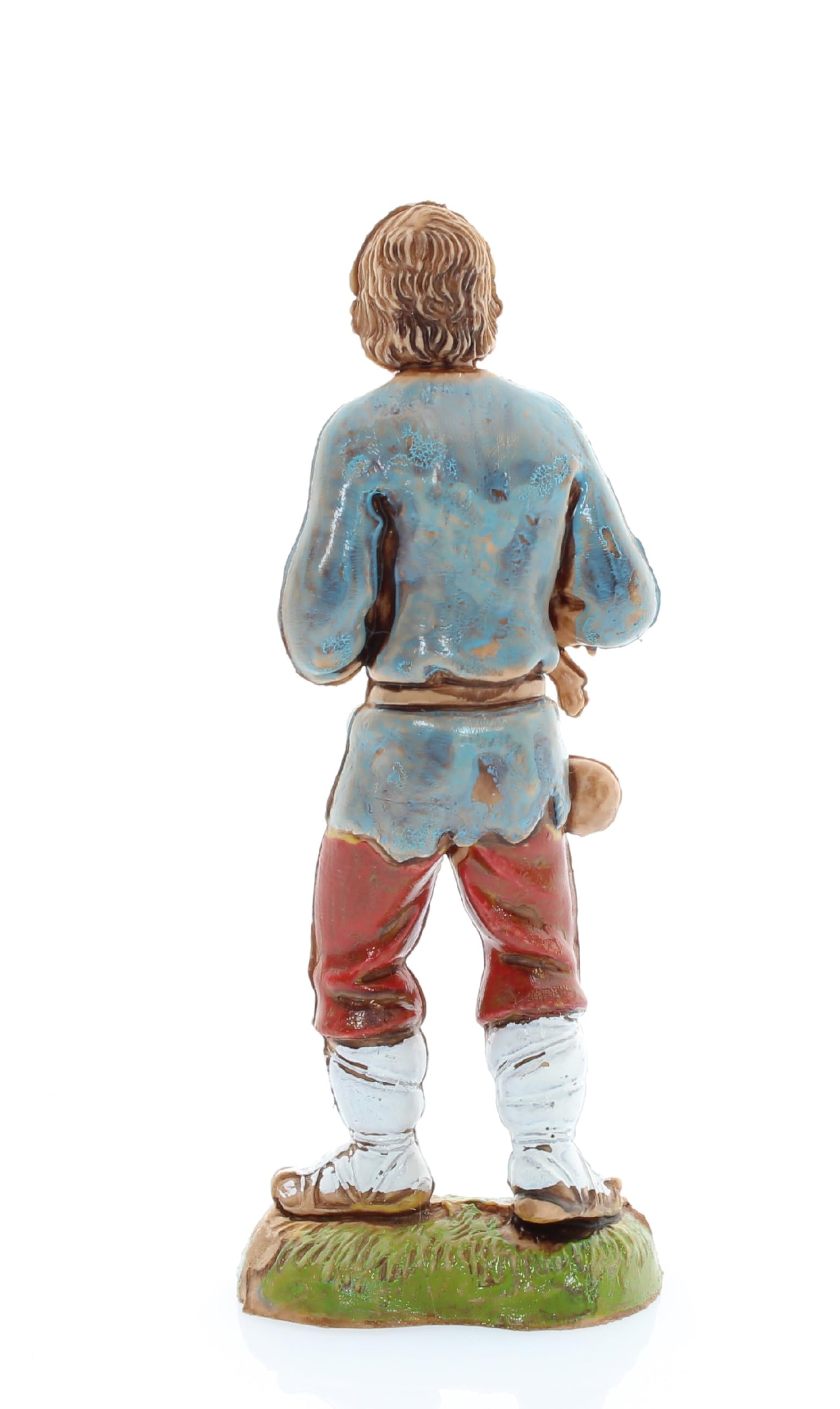 Statua Presepe Moranduzzo - Annunciazione Con Angelo E Pastorella Scala 1:20 (10 Cm) - Di Martino Landi - Pittura A Mano - Made In Italy