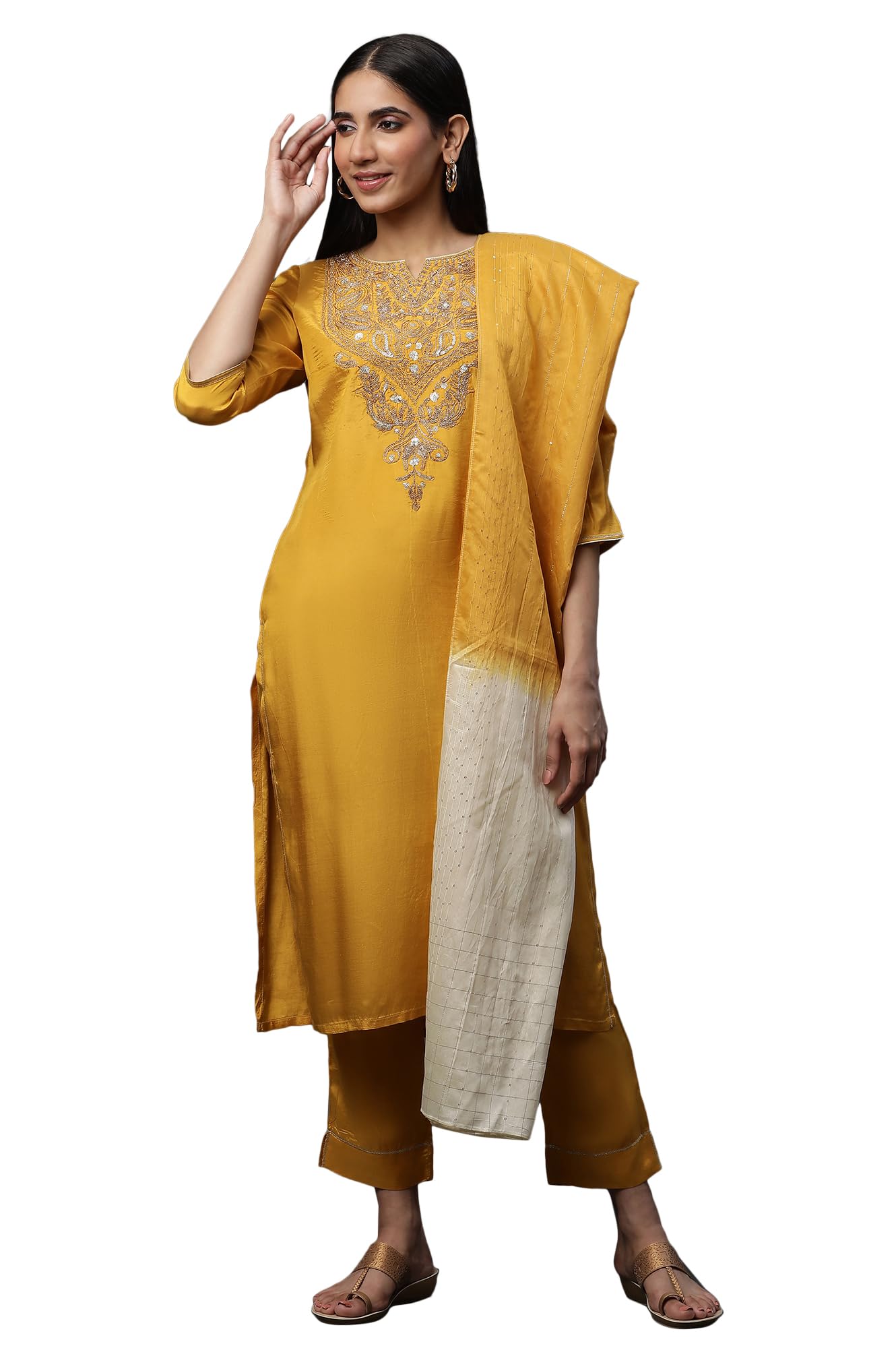 Aurelia Men's Rayon Kurta Set (23AUAS14663-704680 in neutral