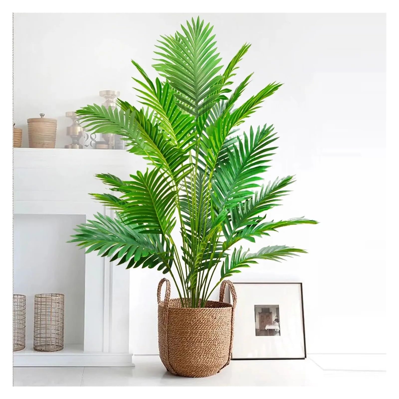 Pianta Finta Cadente Rami di foglia di palma in plastica verde pianta finta tropicale di grande palma artificiale da 60-120 cm adatti for la decorazione domestica(SWK6-24Y-125-T13)
