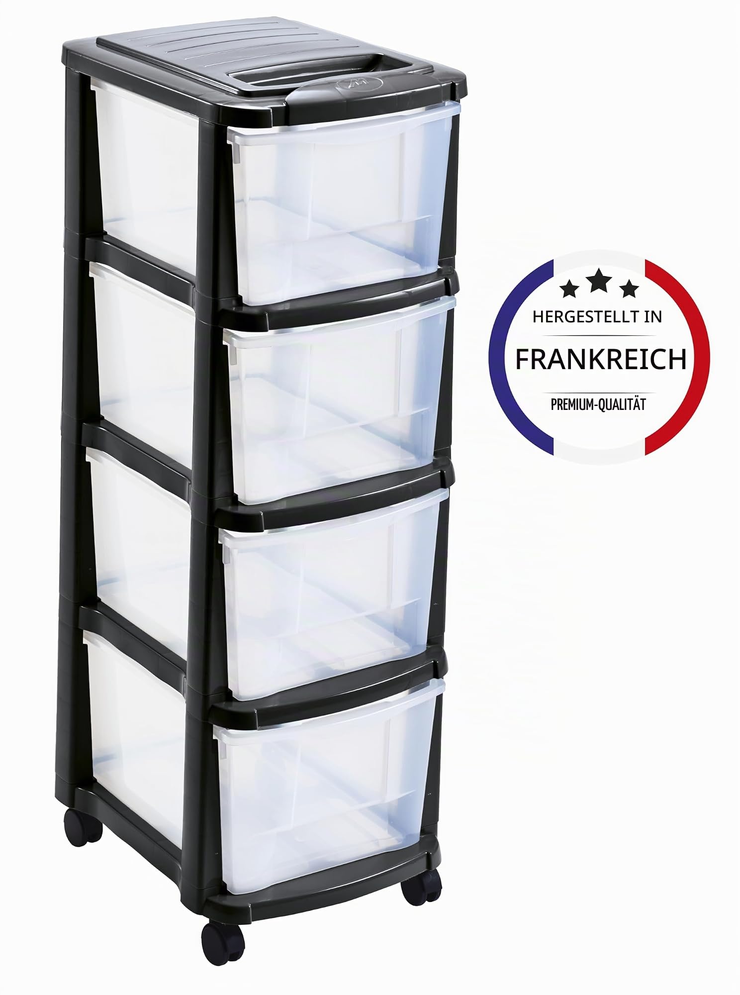 M-Home Rollcontainer PLS6241 Schubladenrollwagen mit 4 Schubladen