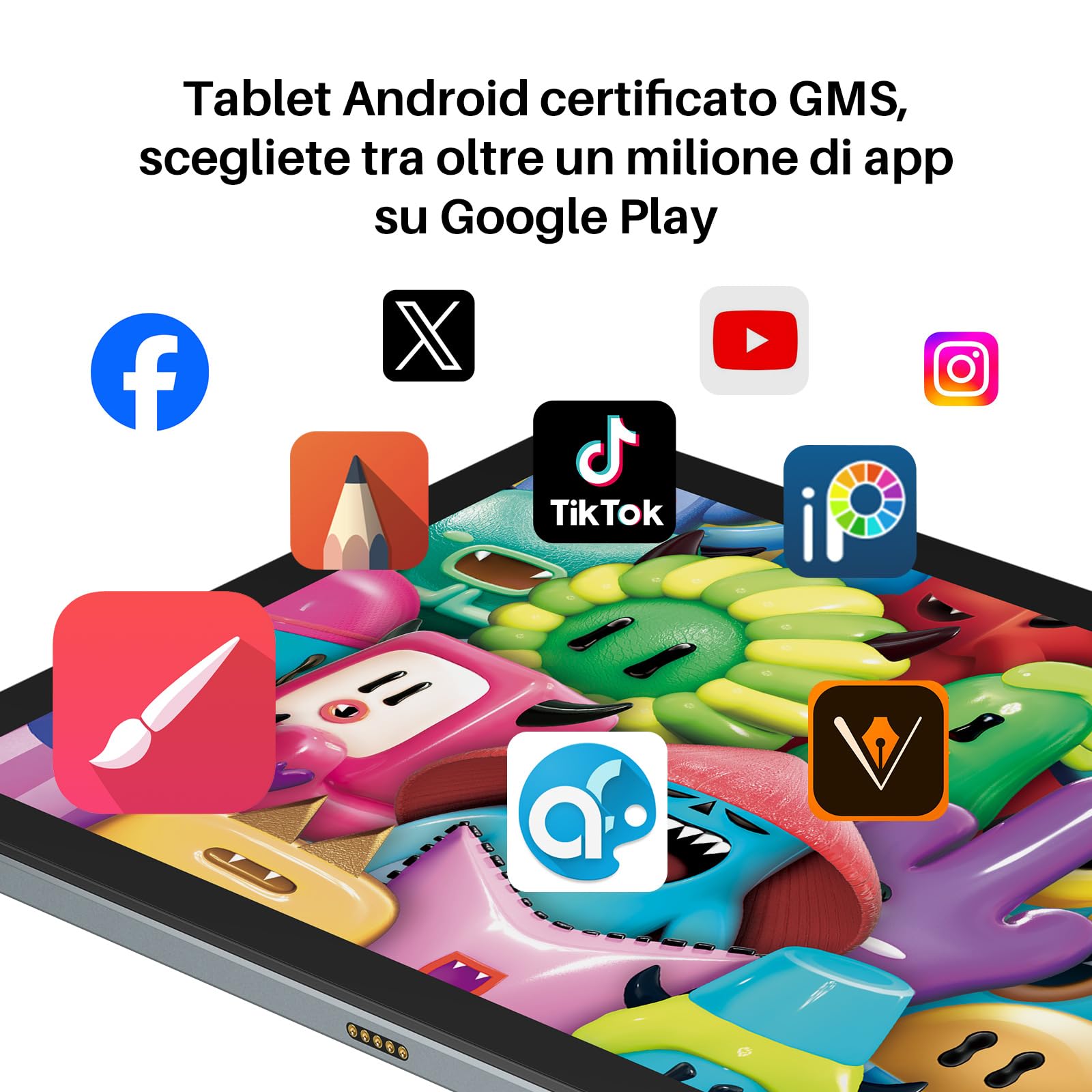 HUION Kamvas Slate 10 Tavoletta Grafica Autonoma con Schermo Laminato, 10.1" FHD Tavoletta d'Arte Digitale, con 4096 Livelli Penna Stilo, Android 12, 8GB+128GB per Artista Principiante