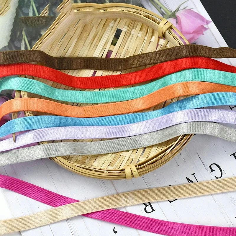 Cinta elástica de nailon, Bandas elásticas de nailon 10 mm for coser longitudes múltiples multicoloras DIY(Navyblue 10mm,50Meters)