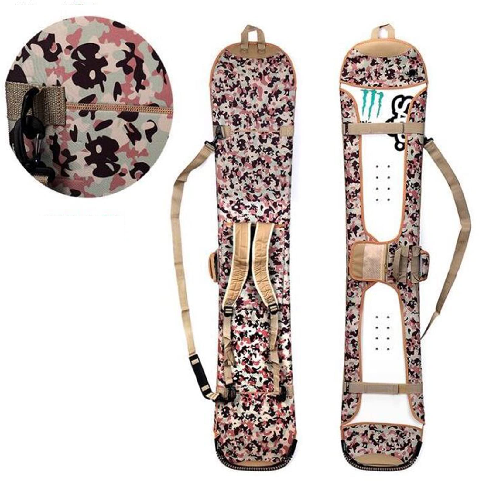 WEALTHY73 Portable All-Round Ski Bag Ski Equipment Storage Bag Veneer Protective Sleeve SBR Elastic Fabric Waterproof and Wear-Resistant,Gray,140CM