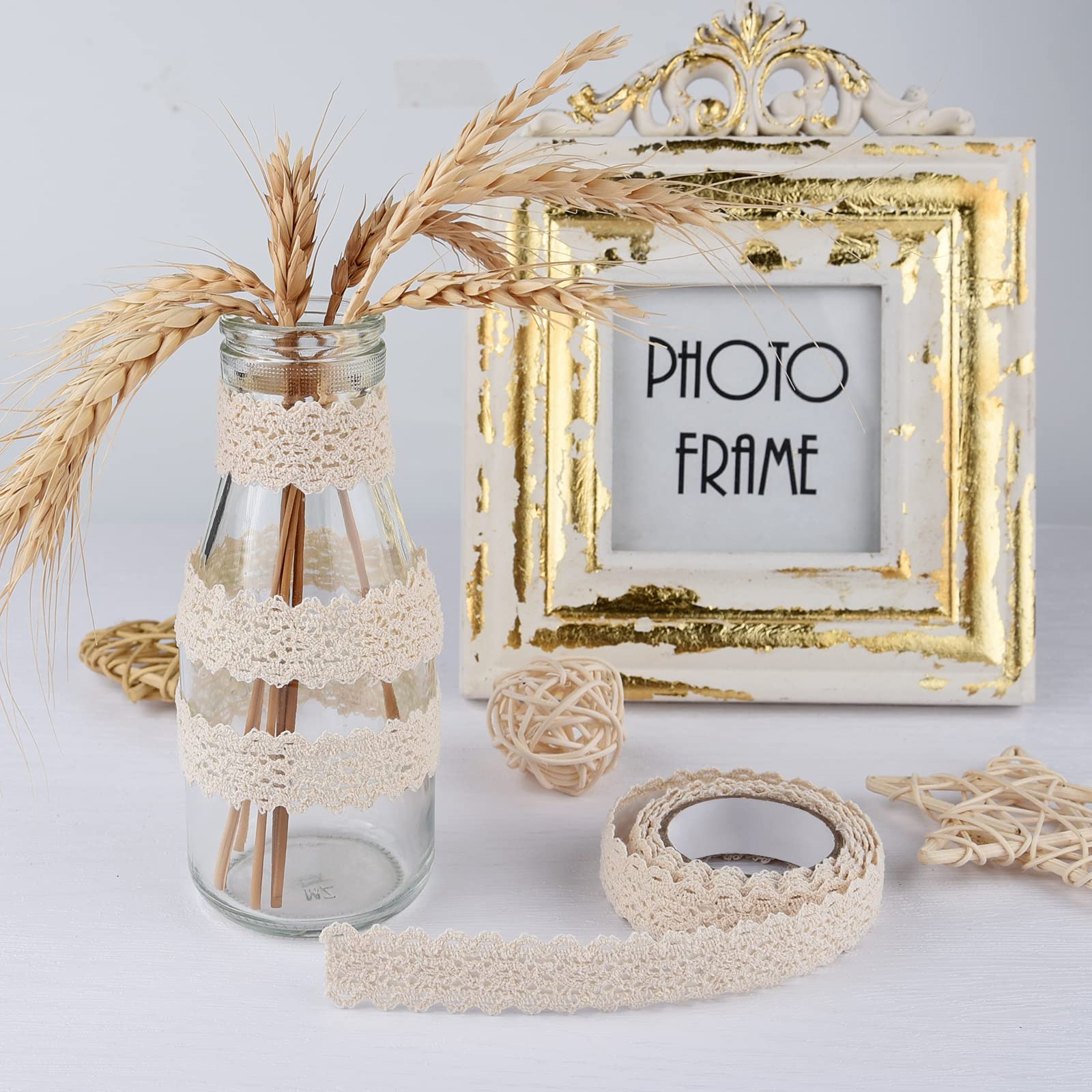 Ruban Dentelle Auto-Adhésif Vintage – 3 Rouleaux Beige, 2 M Chacun | Bordure Décorative Pour Scrapbooking, Mariage, Emballage Cadeau, Décoration Maison