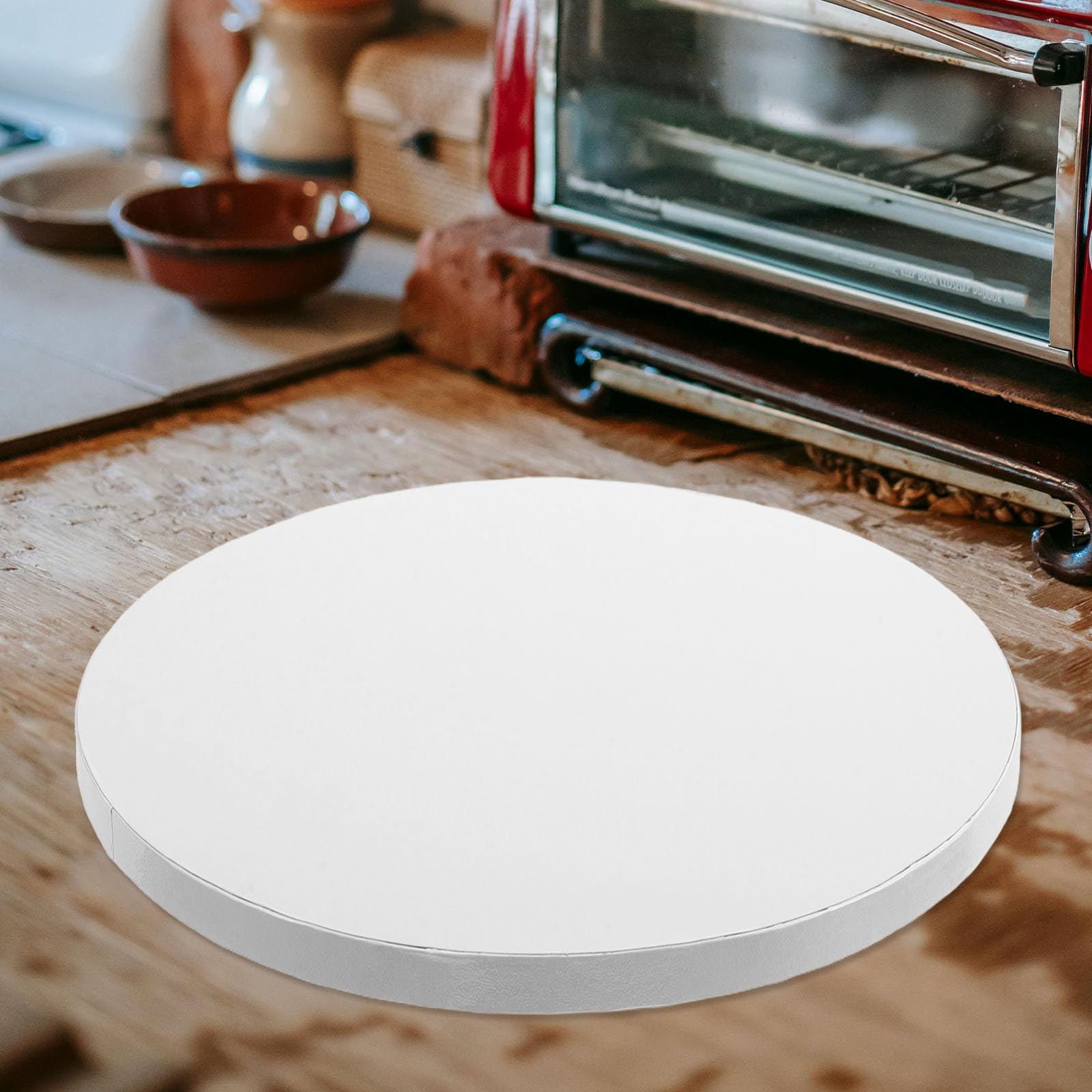 VALICLUD Plateaux à Gâteaux Ronds en Papier Ondulé Blanc 5 Pièces