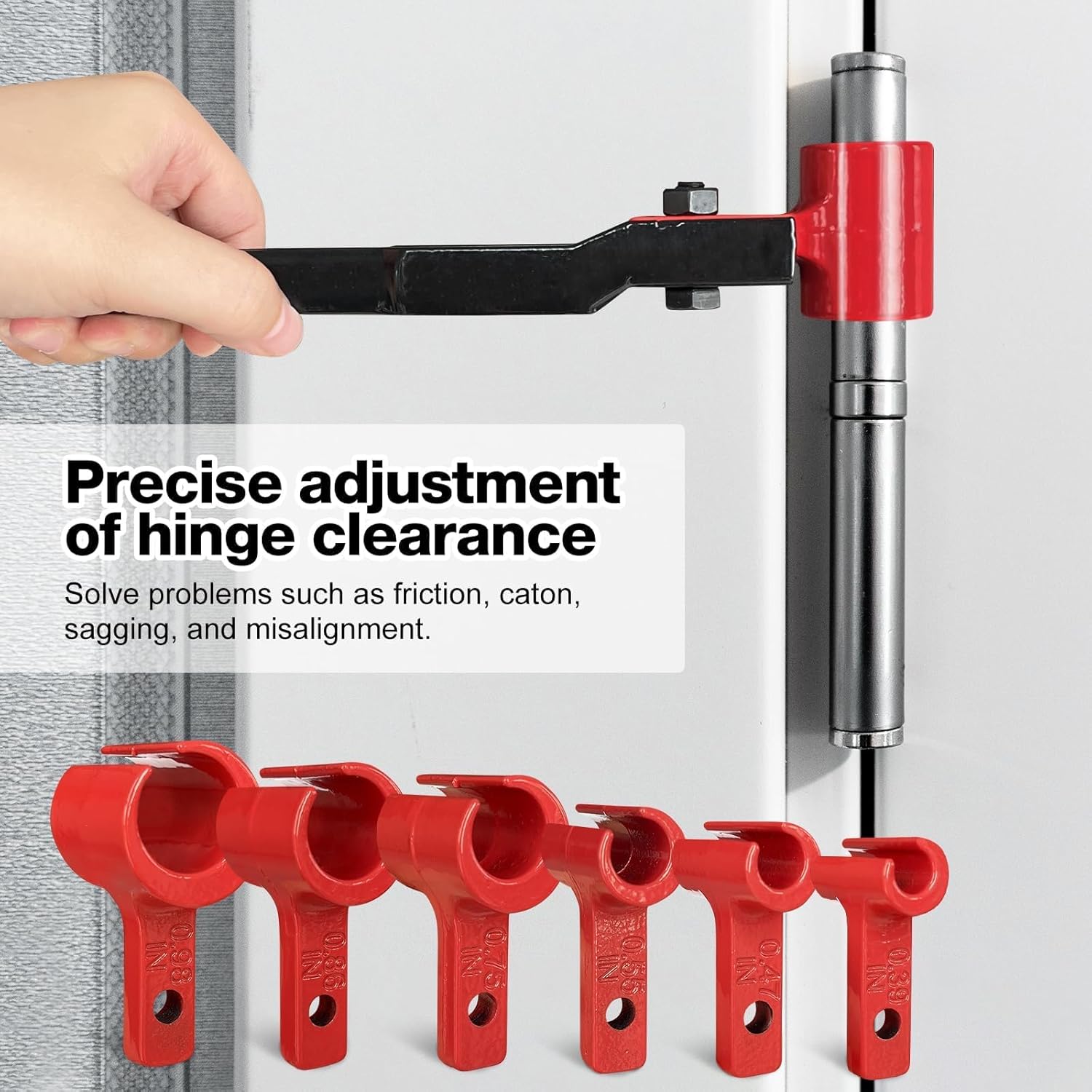 Condition photo showing Good Condition for Door Hinge Adjustment Tool Kit Multi-Size Hinge Gap Adjusting Wrench with Rubber Handle Heavy Duty Painted Steel for Residential and Commercial