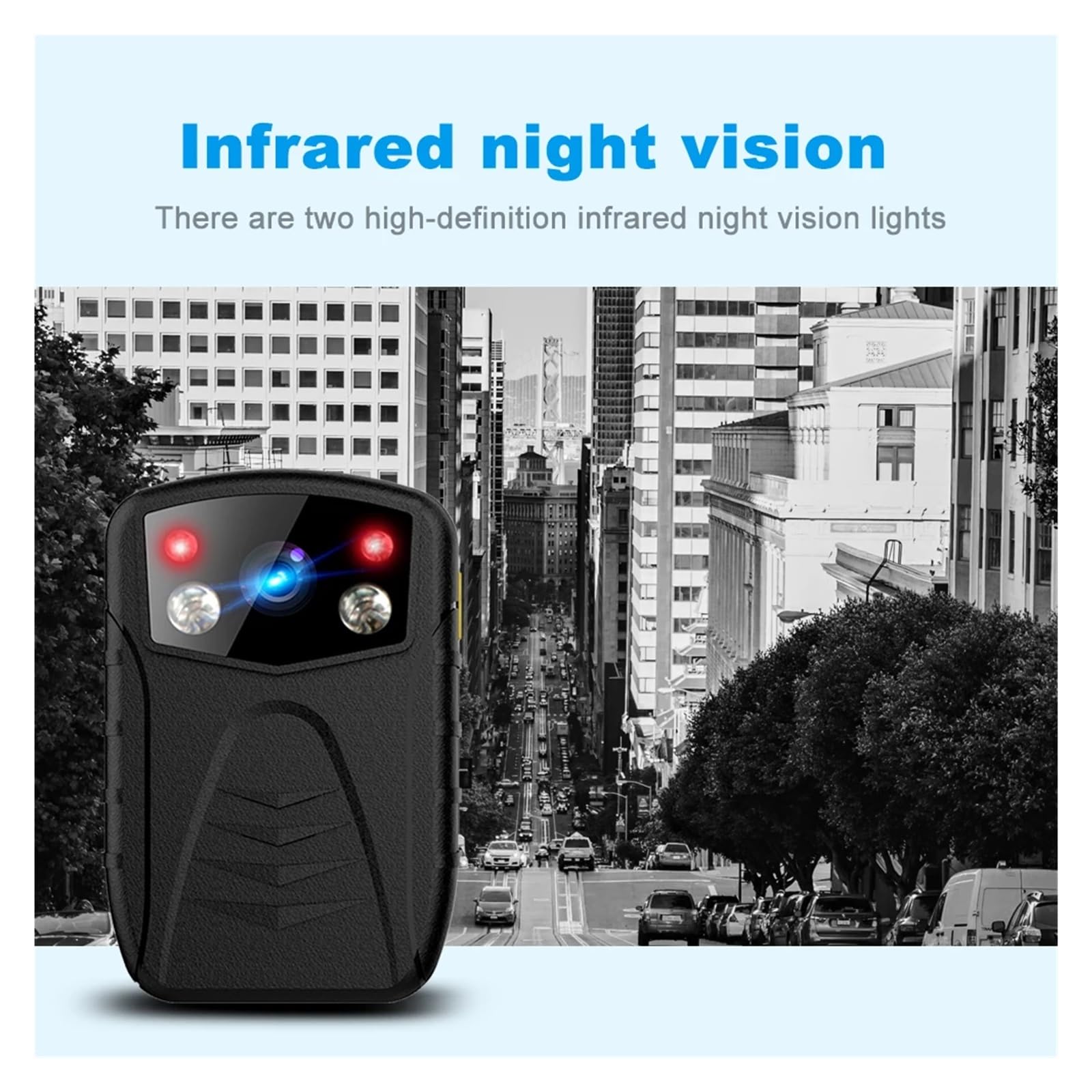 Kamera na ciało A2 IP67 Wodoodporna 1296P HD Kamera Bodycam do egzekwowania prawa Rejestrator w klatce piersiowej Policja Bezpieczeństwo Poręczny cyfrowy aparat noszony na ciele z dźwiękiem i obrazem(