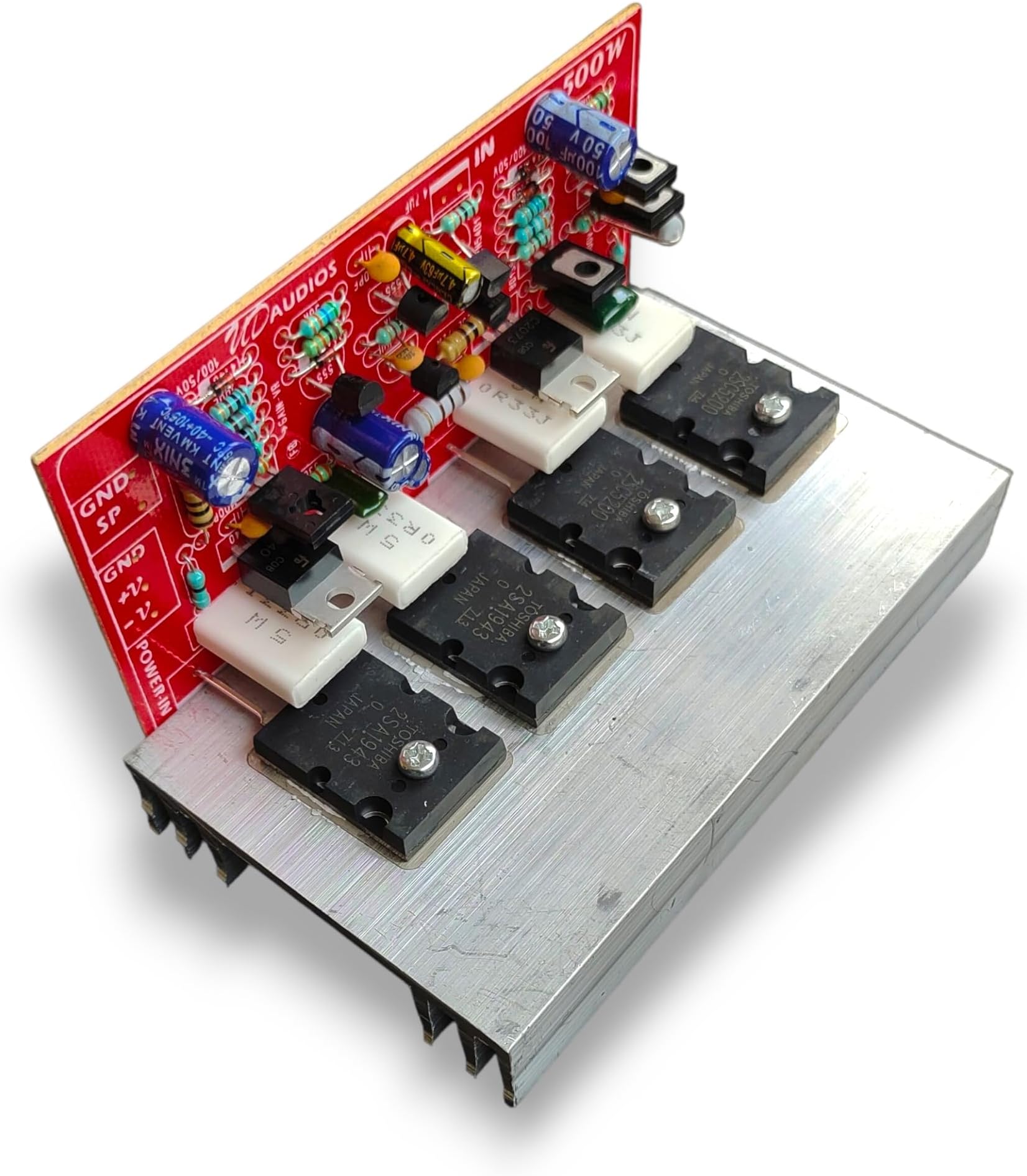 Ultra Digital 500 Watt DLX MONO 4TR Amplifier Board, Original 2SC5200 AND 2SA1943 4 Pair Transister Used In This Board,DC24v To45v Dual Supply