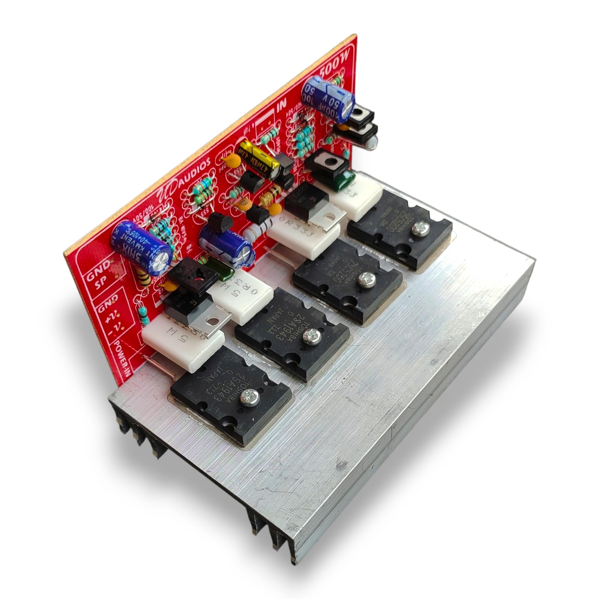 Ultra Digital 500 Watt DLX MONO 4TR Amplifier Board, Original 2SC5200 AND 2SA1943 4 Pair Transister Used In This Board,DC24v To45v Dual Supply