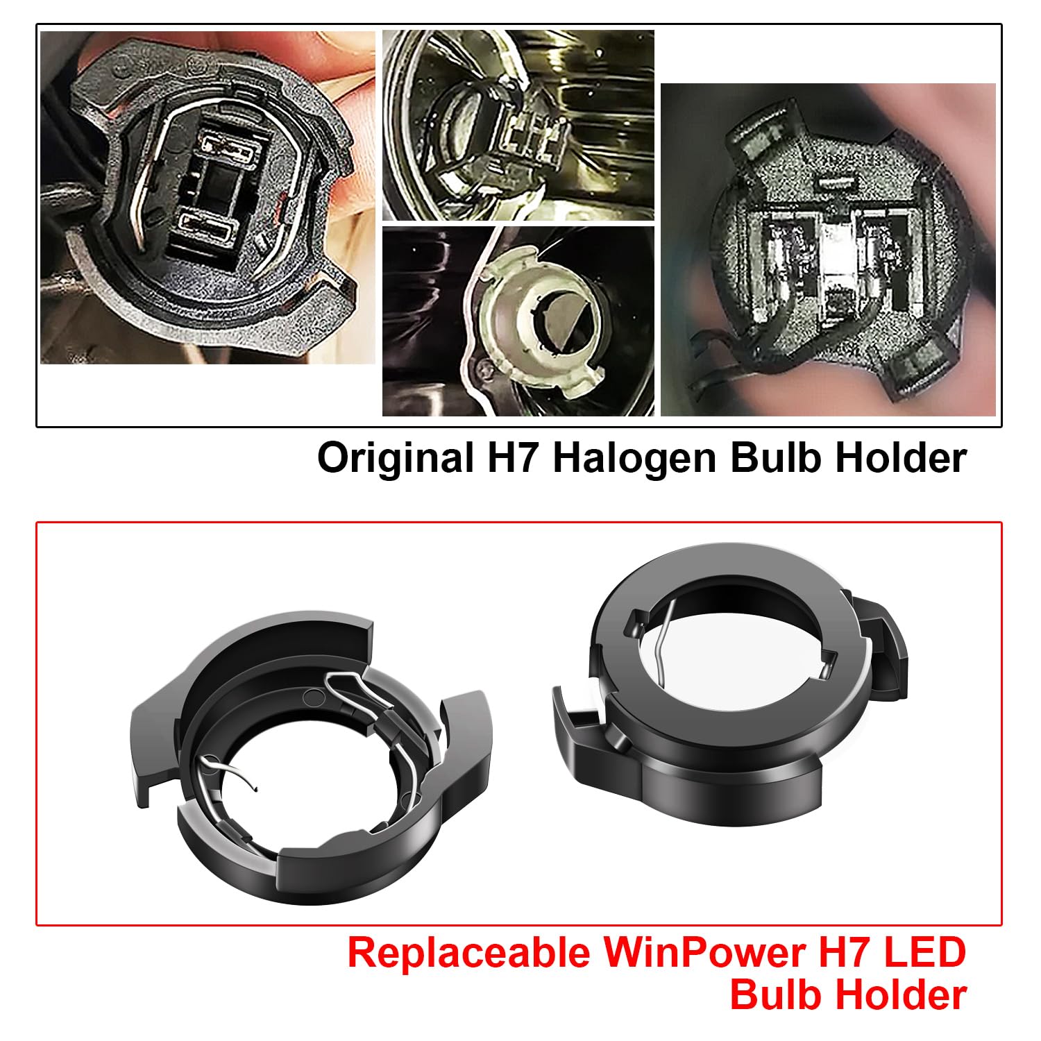 Adaptador Para Bombillas LED H7 - Compatible Con Volkswagen Jetta MK5 2005-2010 - Incluye 2 Soportes