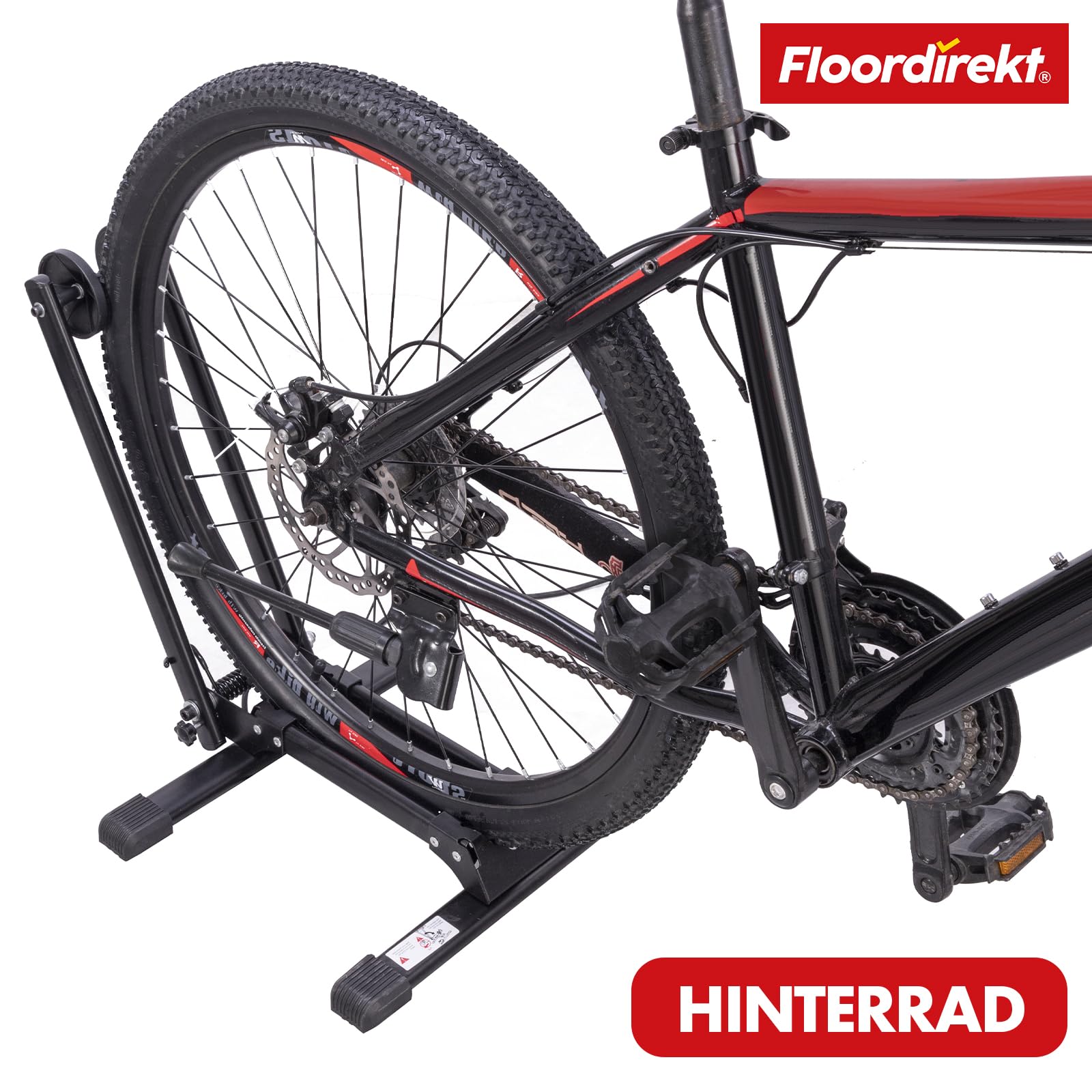 Floordirekt Fahrradständer, 24-29 Zoll Boden Fahrradständer, Fahrradhalter für Mountainbike, Ebike, Trekkingrad, Cityrad, Pendlerfahrräder (Finn)