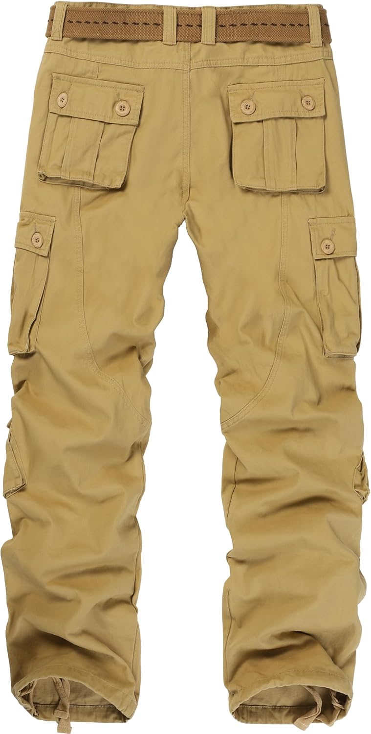 Cargo Pants for Men Casual Outdoor Relaxed Fit Camo Work Pants with 8 Pockets No Belt - Image 4