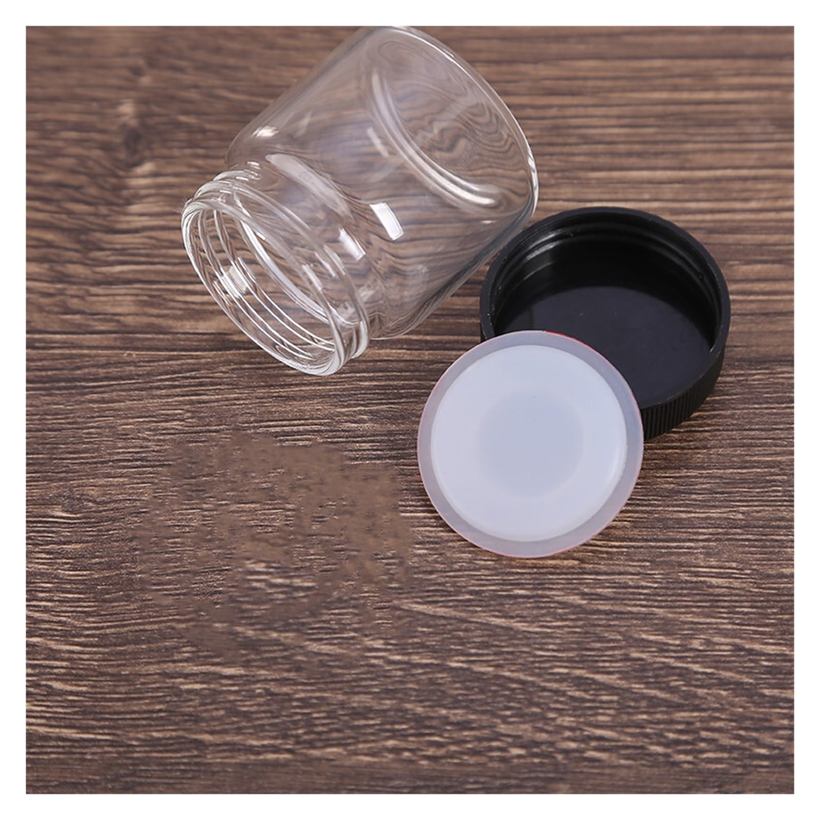 MENGKE 15 ml bis 200 ml Reagenzflasche aus Borosilikatglas mit hohem Borosilikatglasgehalt, Fläschchen for chemische Probenflaschen, Testflasche mit PTFE-Matte, Korrosionsschutzlabor(110ml 5pcs)