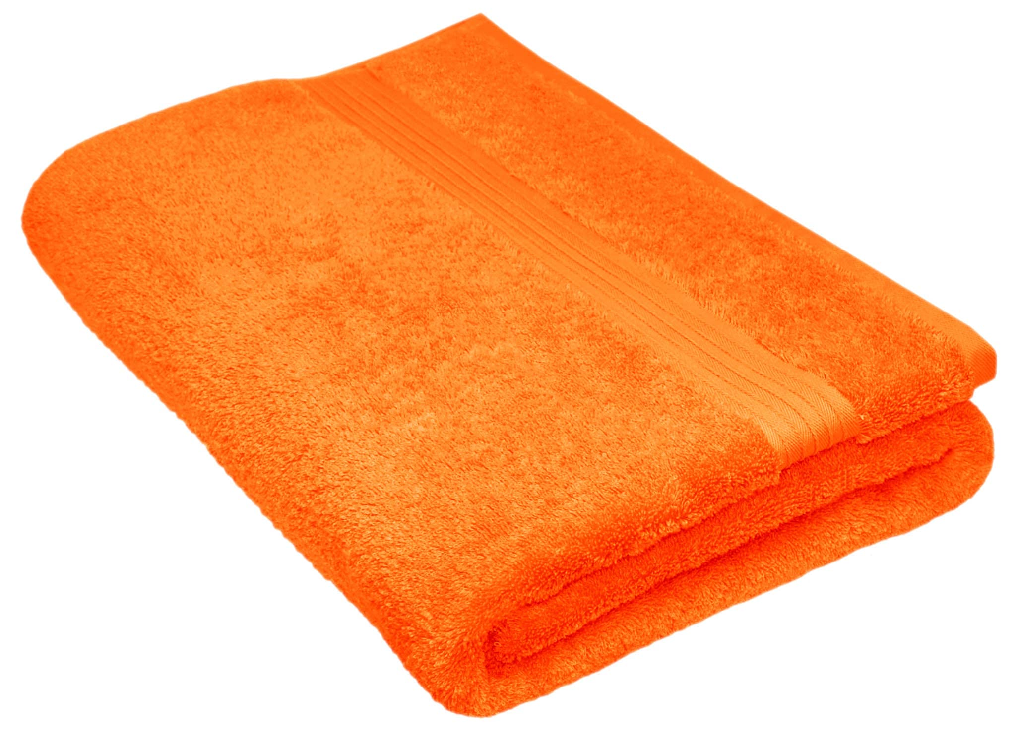Lashuma Besticktes Badetuch mit Monogramm, Saunatuch XXL Orange 100x200cm, Liegetuch Linz