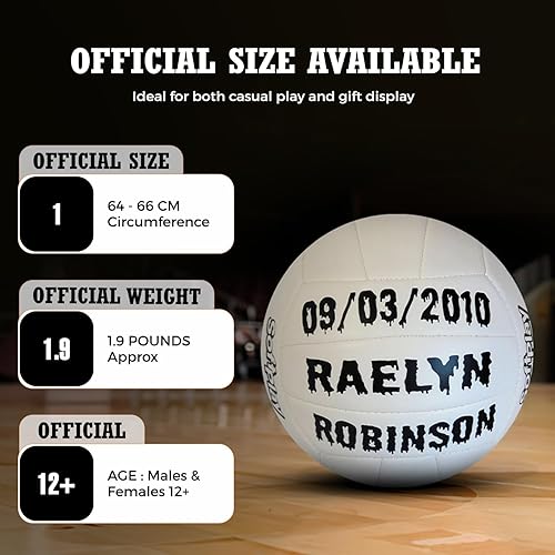 Miniatura 4 de Balón de voleibol personalizado con tu nombre o texto, pelota de voleibol duradera y personalizada para interiores y exteriores, regalo