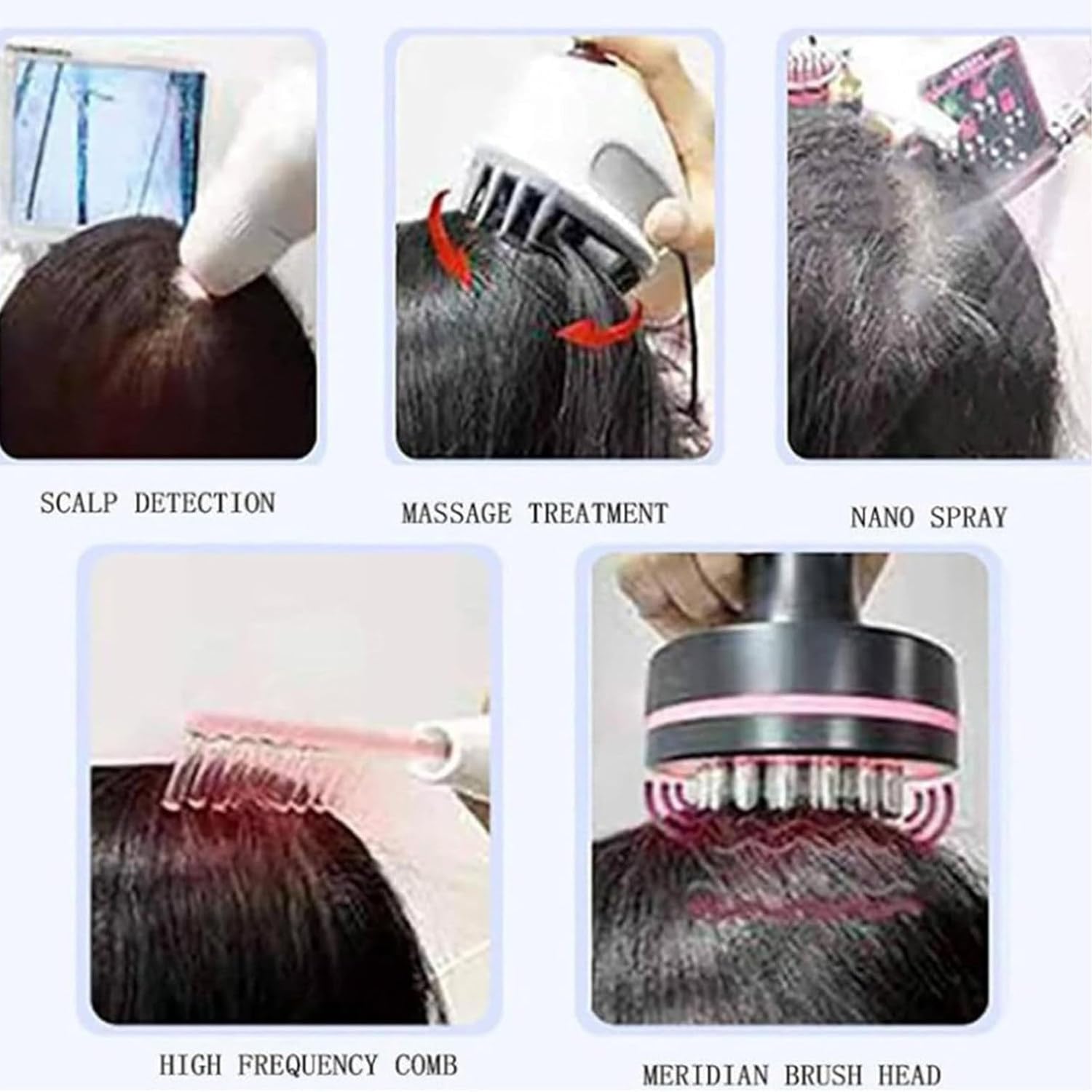 Analizzatore per Capelli diagnostico della Pelle, Scanner per la Pelle del Viso con Display LCD Multifunzionale per Capelli e Pelle con 7 Maniglie per Salone di Bellezza Domestico