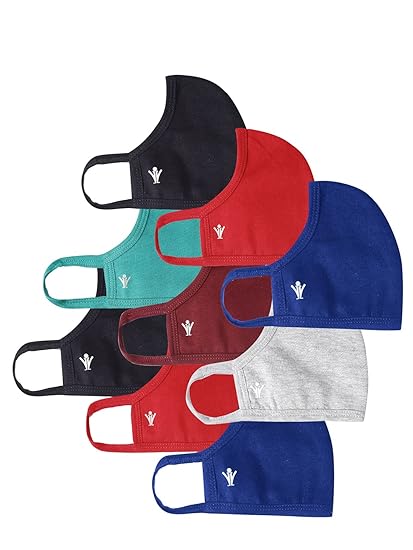 Ramraj Cotton Reusable Flexible Face Mask 3 Layer (Multicolor, Without Valve, Pack of 9) for Unisex