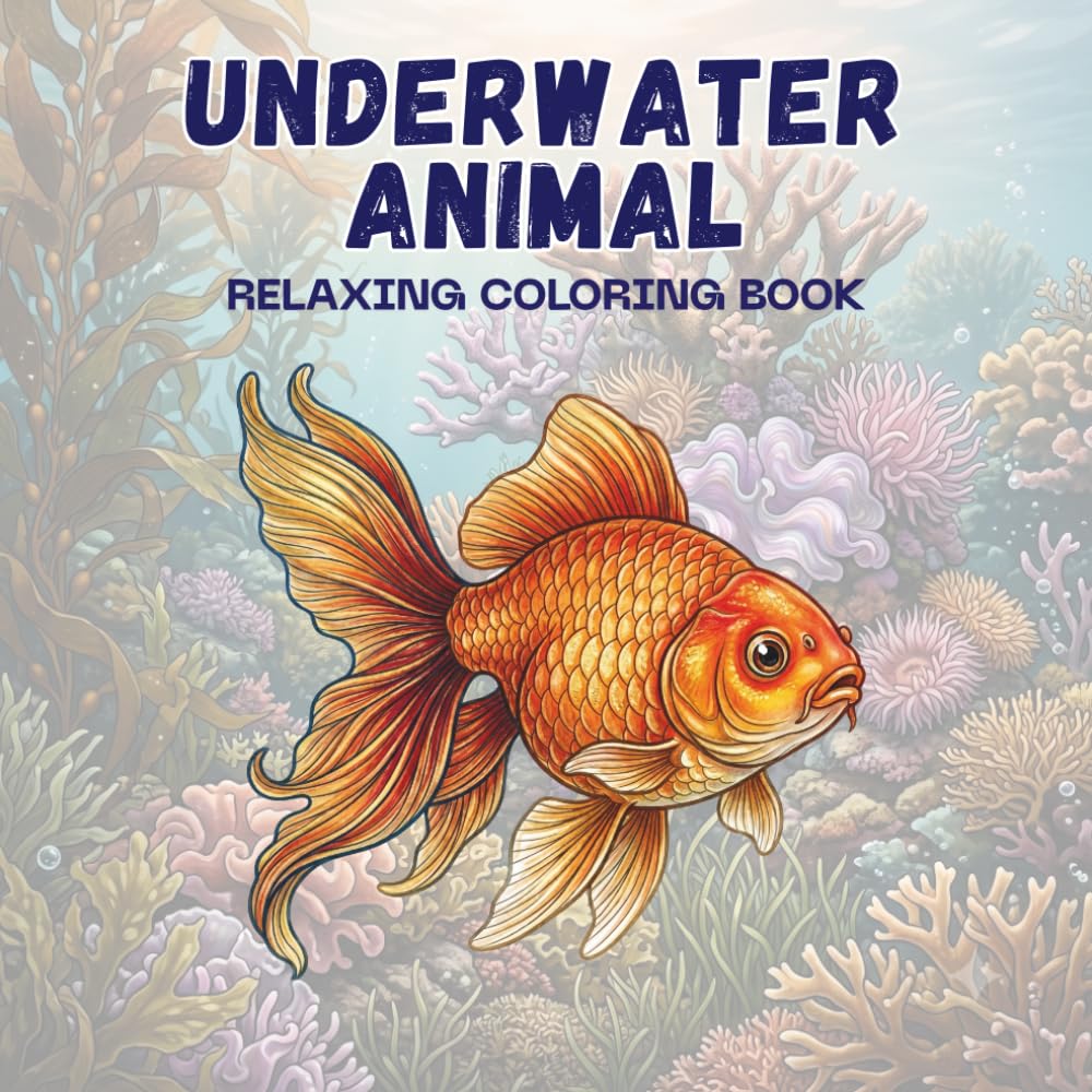 Underwater Animals Coloring Book: 50 Beautiful Underwater Animals for Relaxing Coloring Fun