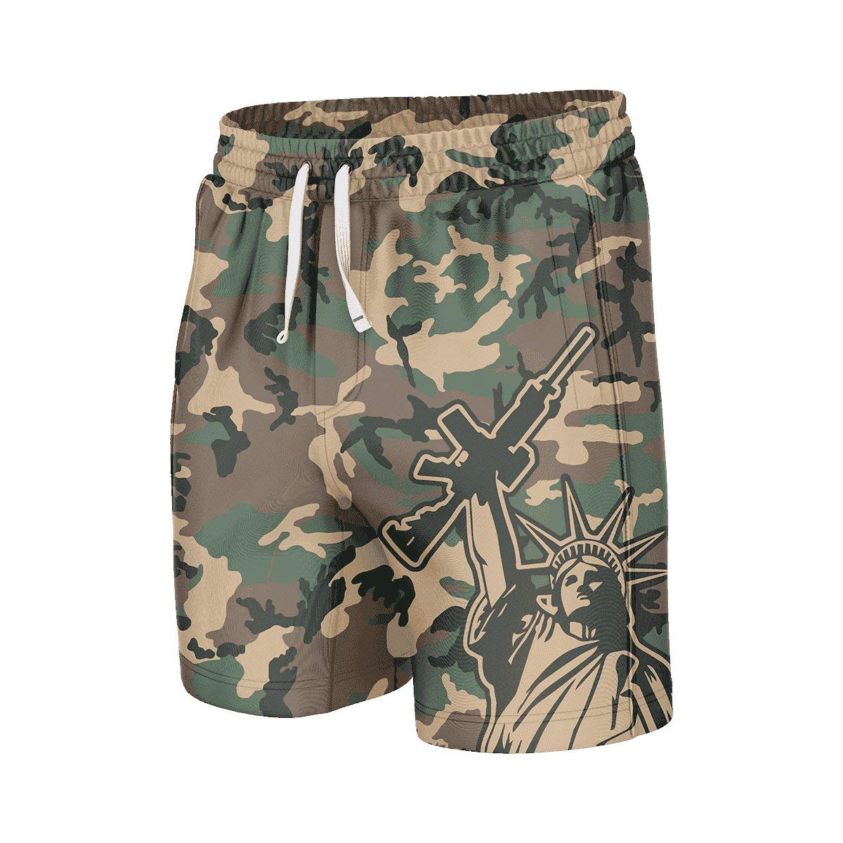 Camo Statue of Liberty Swim Trunks(Small)
