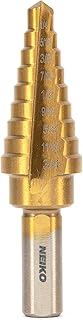 NEIKO 10184A Titanium Step Drill Bit Set | 1/4†to 3/4†| 9 Step Sizes | High Speed Steel(Pack of 10)