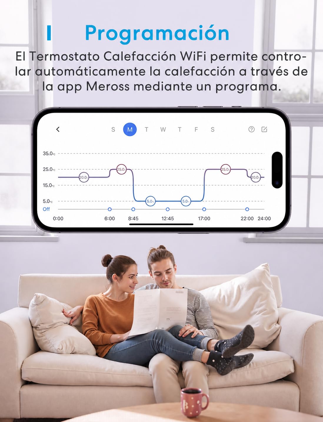 Meross Termostato Calefaccion WiFi para Calderas Termostato WiFi con Alexa