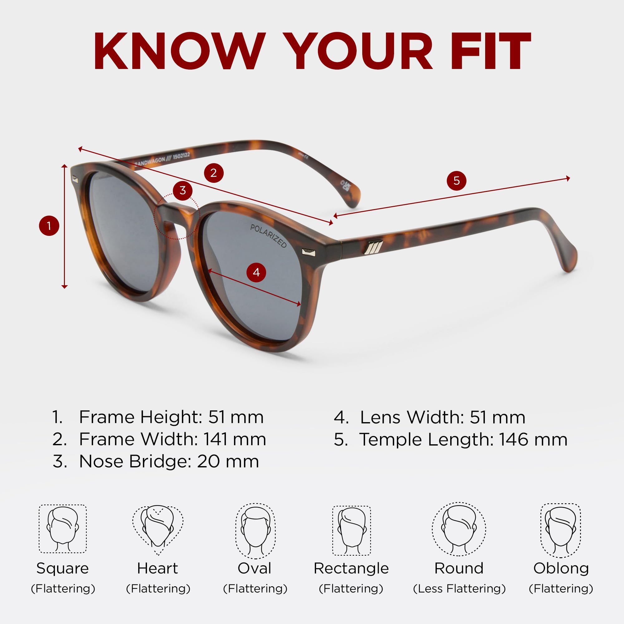 Le Specs. BANDWAGON - Sonnenbrille für Damen und Herren Runde Rahmenform mit UV-Schutz