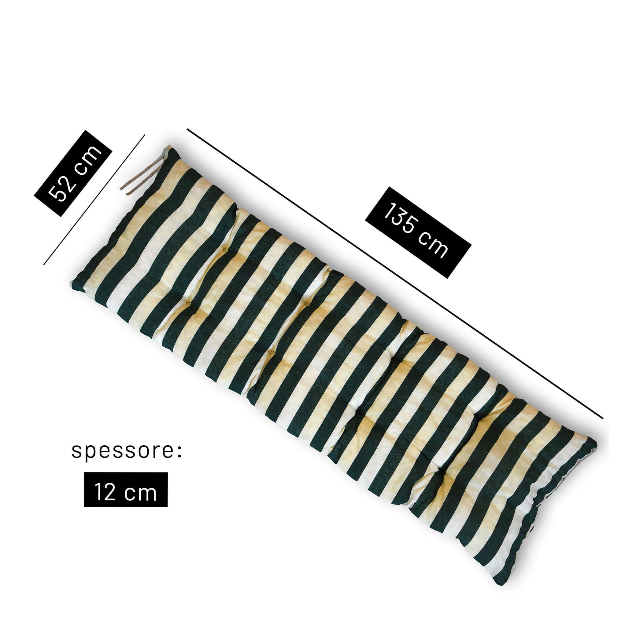 TECNOWEB Cuscini per Dondolo 3 Posti - Incluso nel Ricambio Anche Il tettuccio Coordinato - 100% Made in Italy - Ideale per Esterni (Giardini e Cortili) - Telaio Non Incluso