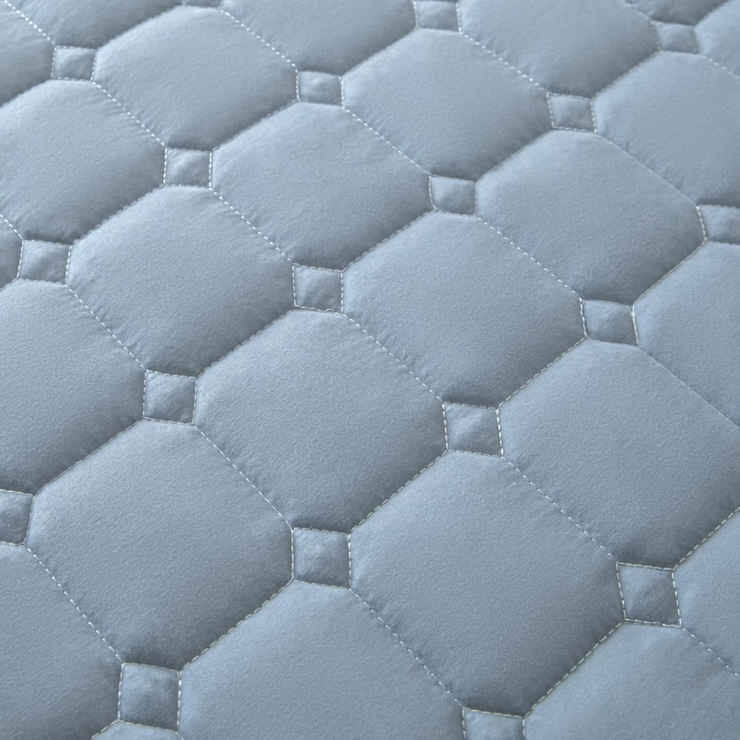 Housse de Matelas avec Fermeture éclair, Protège-Matelas Respirant Lavable Matelas Integral Matelassé Drap-Housses(Bleu,90x190x15cm)