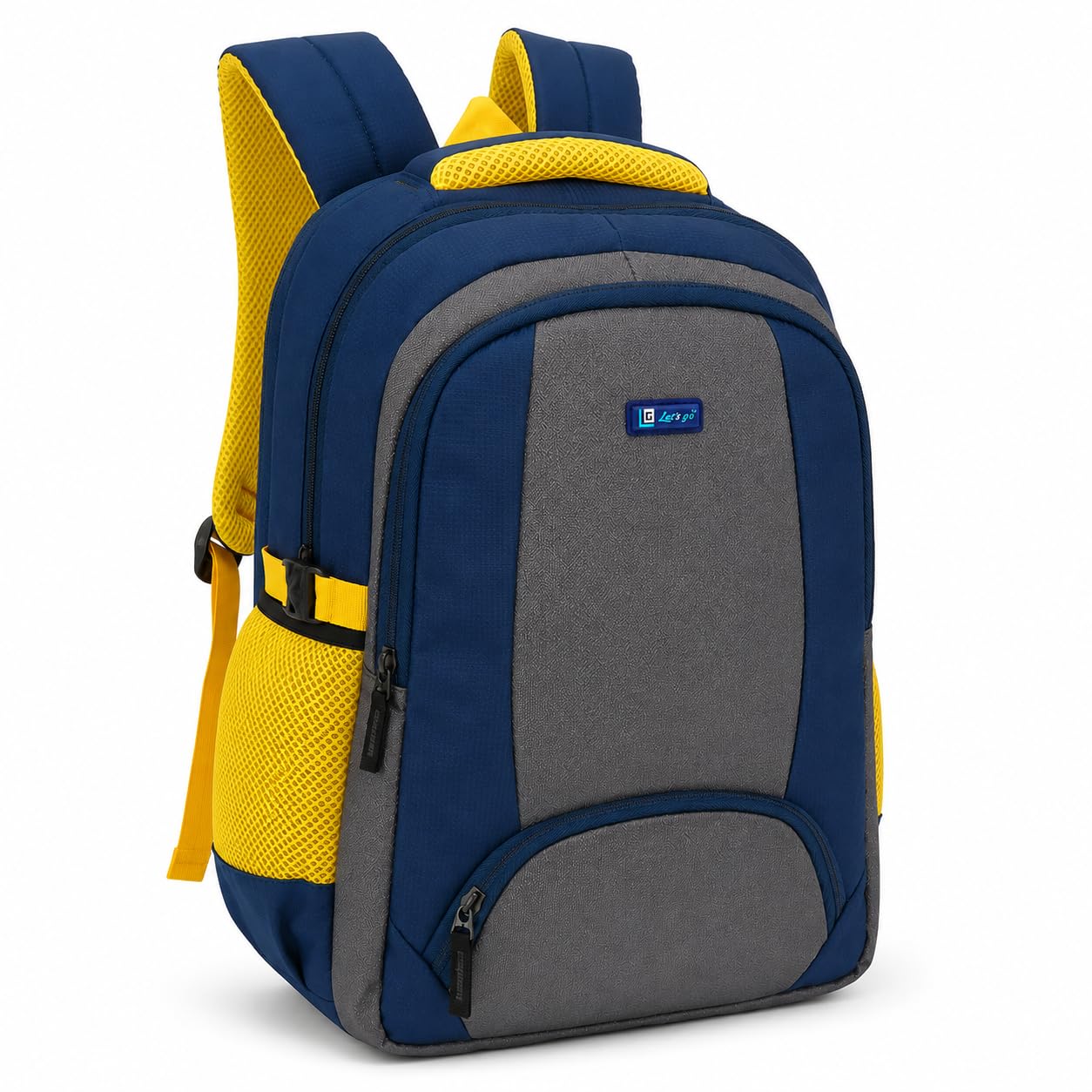 Stylish Laptop Backpack for Men and Women, Navy Blue and Gray, Polyester and Nylon, 32 Litres, Multi-Compartment with Air Mesh Back Support School, College, Office and Travel-image-49