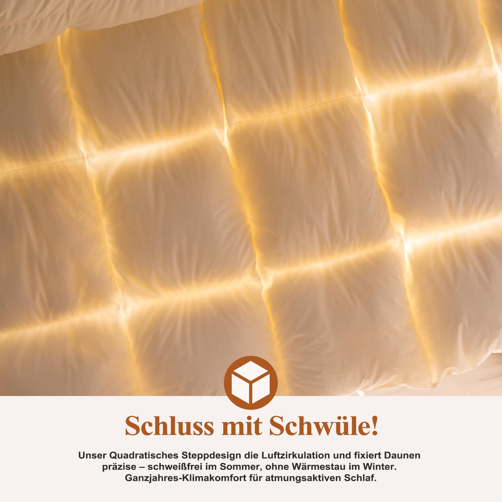 50% Daunendecke 135x200cm- Baumwollmischung Ganzjahresdecke