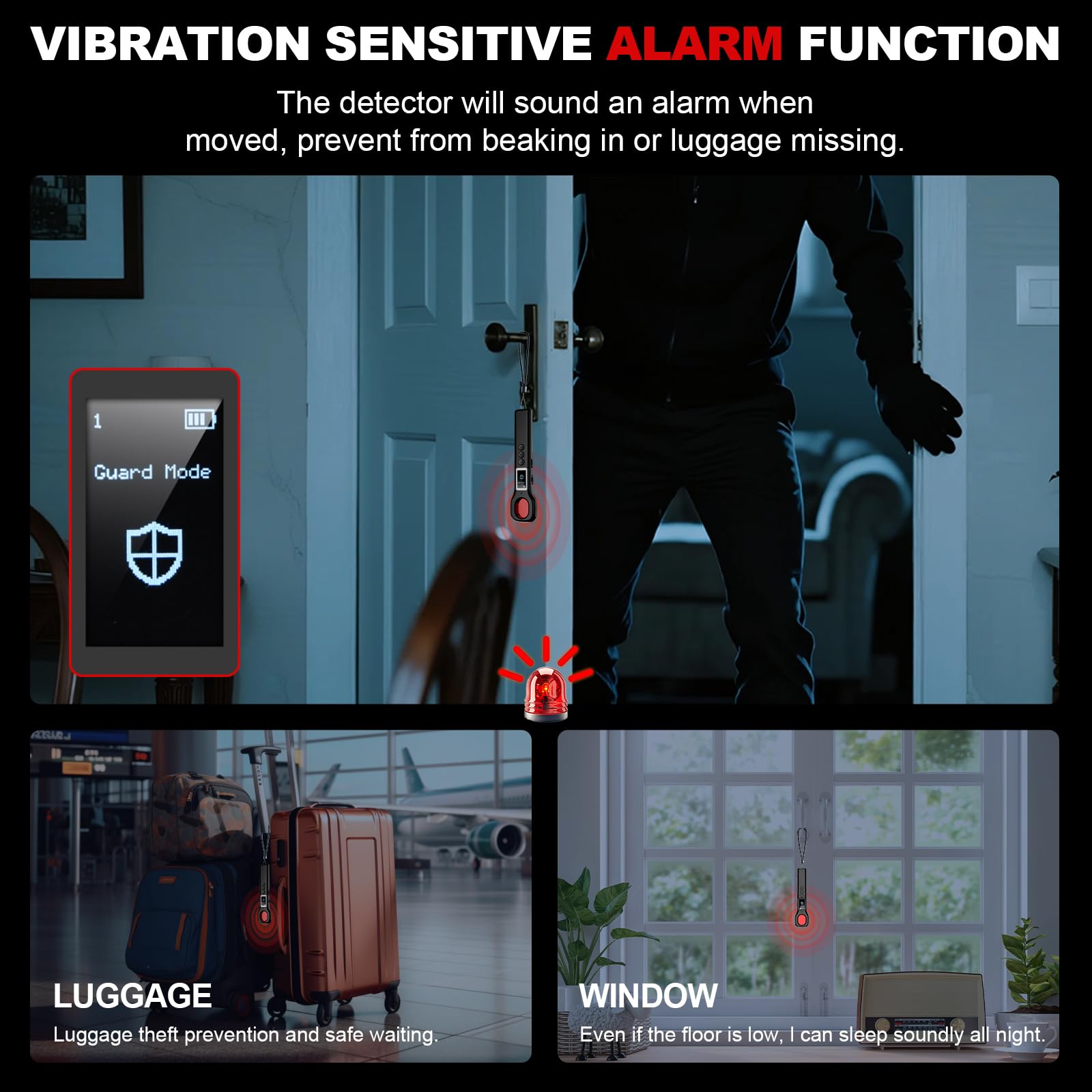 Détecteur de caméra espion LED amélioré avec 4 modes et 9 niveaux de signal ; détecteur de caméra cachée avec 8 niveaux de sensibilité, traceur GPS et détecteur ; convient pour une utilisation dans