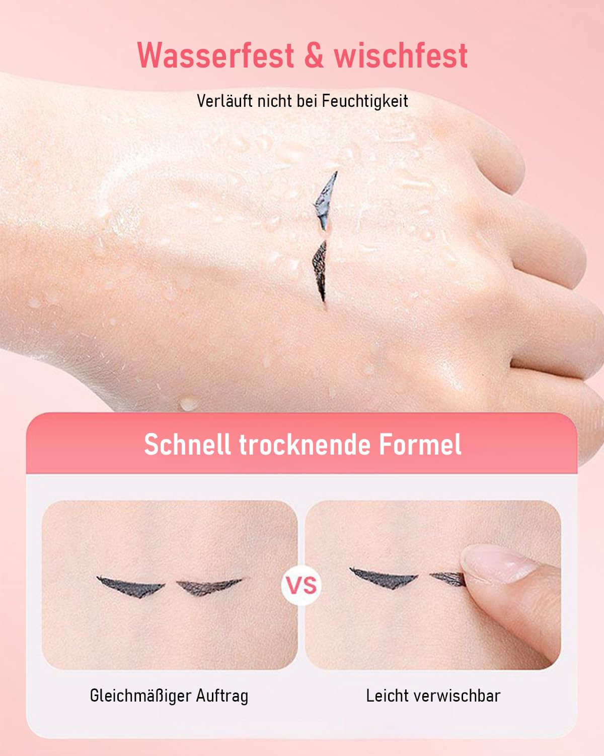 EONFAVE Stempel do eyelinera, dwustronny, wzór skrzydła na lewą i prawą stronę, precyzyjna kreska z obrotową konstrukcją, wodoodporny, długotrwały makijaż