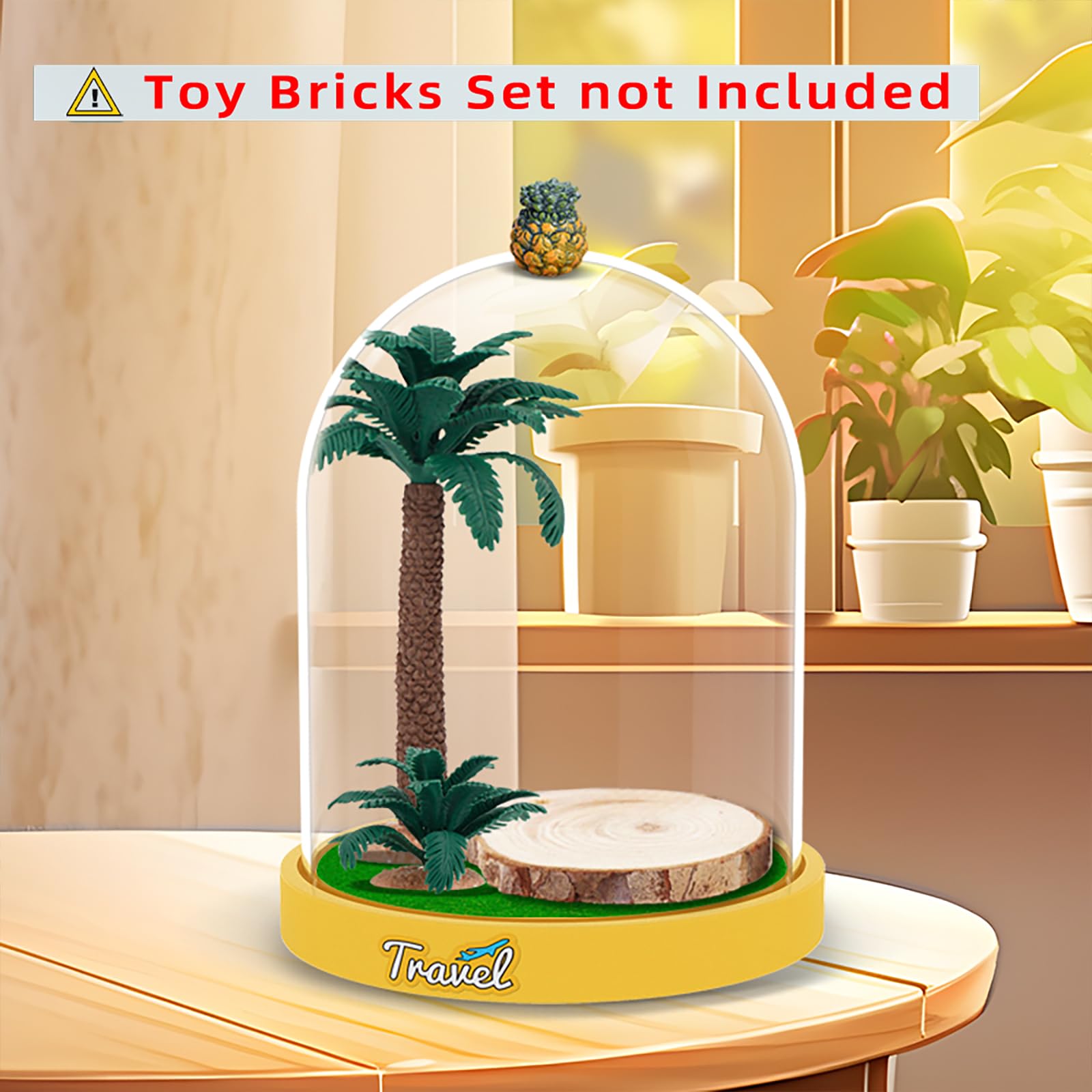 Witryna dla Lego 40817 walizka podróżna ze szklaną pokrywką w stylu wyspowym – pyłoszczelne pudełko akrylowe – kolekcjonerski stojak prezentacyjny dla fanów Lego i dzieci – idealnie dopasowana, można