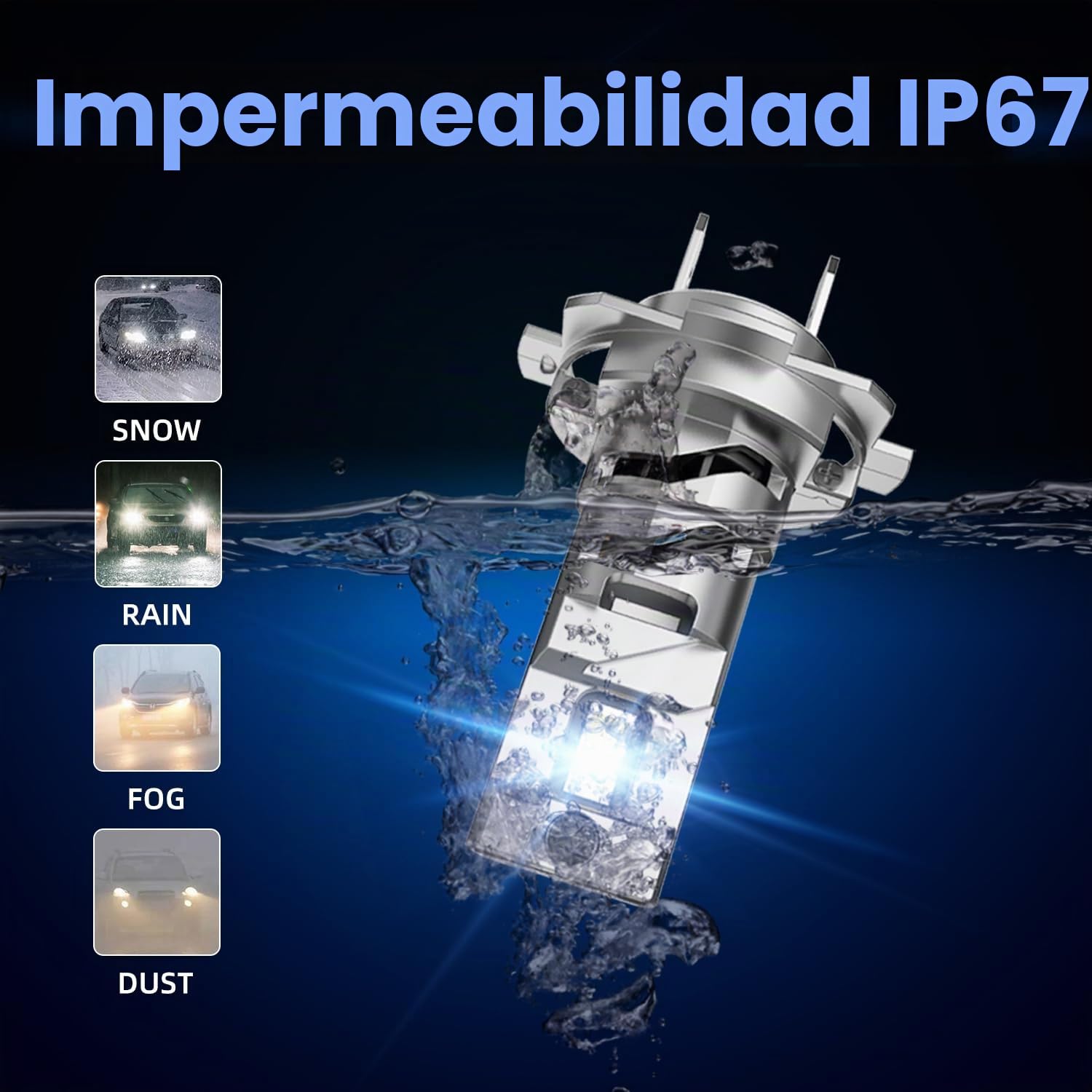 Sinoparcel Actualización H7 LED Bombilla para Faros Delanteros y Faros Antiniebla - 20000LM/juego 6500K - Haz Baja y Alta con Ventilador Luz Blanca Canbus Sin Error - Paquete de 2