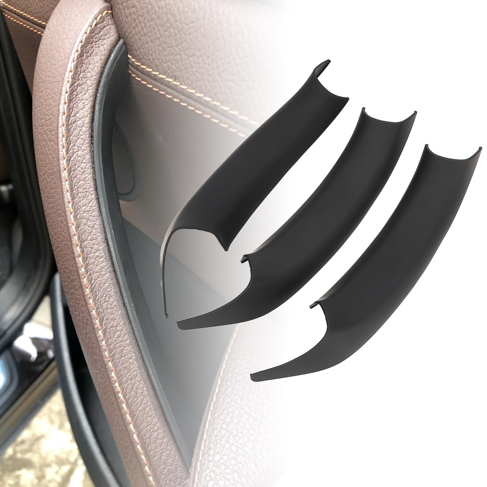 GEATaaT Door Pull Handle Covers Compatible with BMW X3 Series F25 2010-2016, X4 Series F26 2014-2017 (3PCS) (Black)