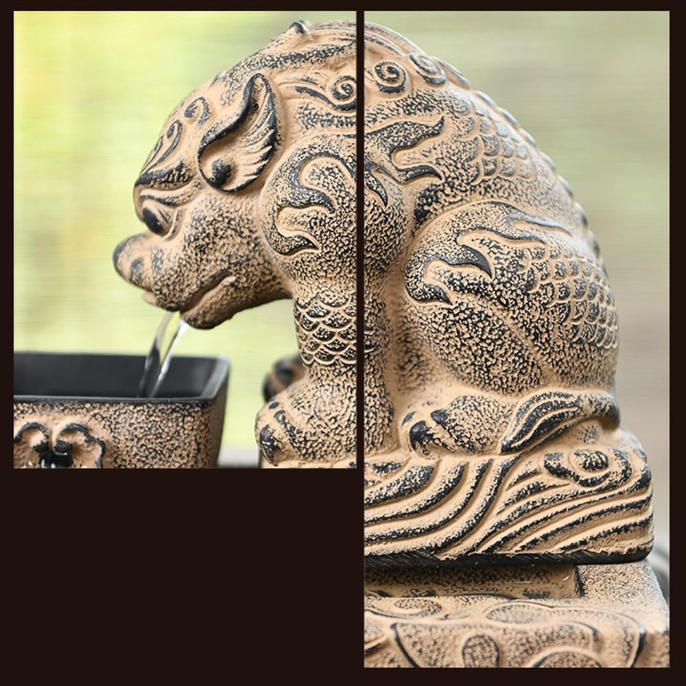 Fontanna wewnętrzna Lucky Beast Zen Flow Desktop Auto-Cycle Waterfall Fountain Feng Shui Decor do domu i biura