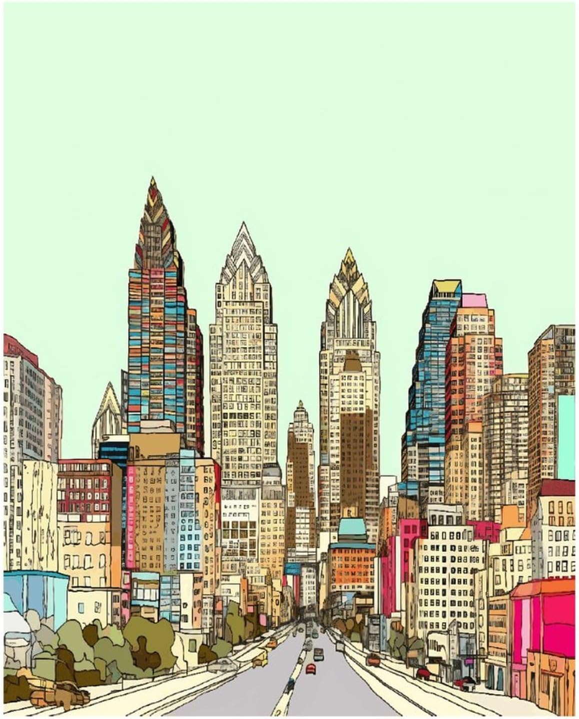 FodPand Austin Texas Diamond Painting Kit for Beginner Fun 5D DIY Crafts for Adults Diamond Art Kits Square Diamond Art Canvas Painting Gem Art Crafts for Home Wall Decor 16"x20"