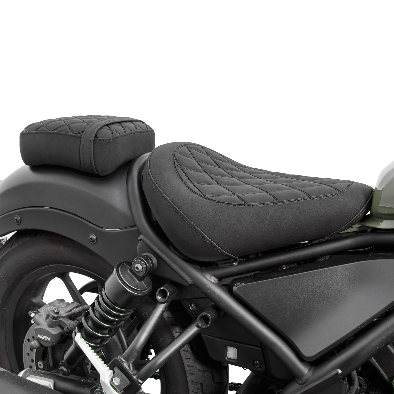 Sella Anteriore per Pilota Moto per Rebel 500 300 2017 2018 2019 2020 2021 2022 2023 2024 2025 2026 CMX500 CMX300 Set Cuscino Sedile (Pilota Nero)