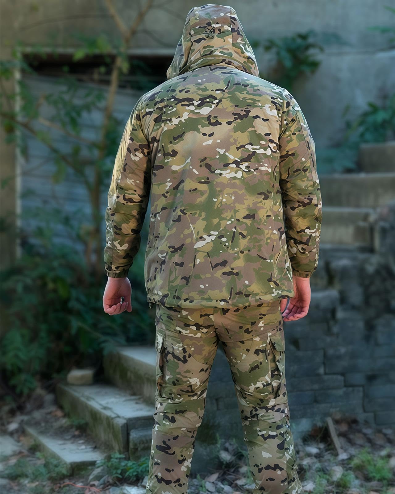 Conjunto Chaqueta y PantalóN TáCtico para Hombre, Uniforme Militar Caza ACU, Traje 2 Piezas con MúLtiples Bolsillos